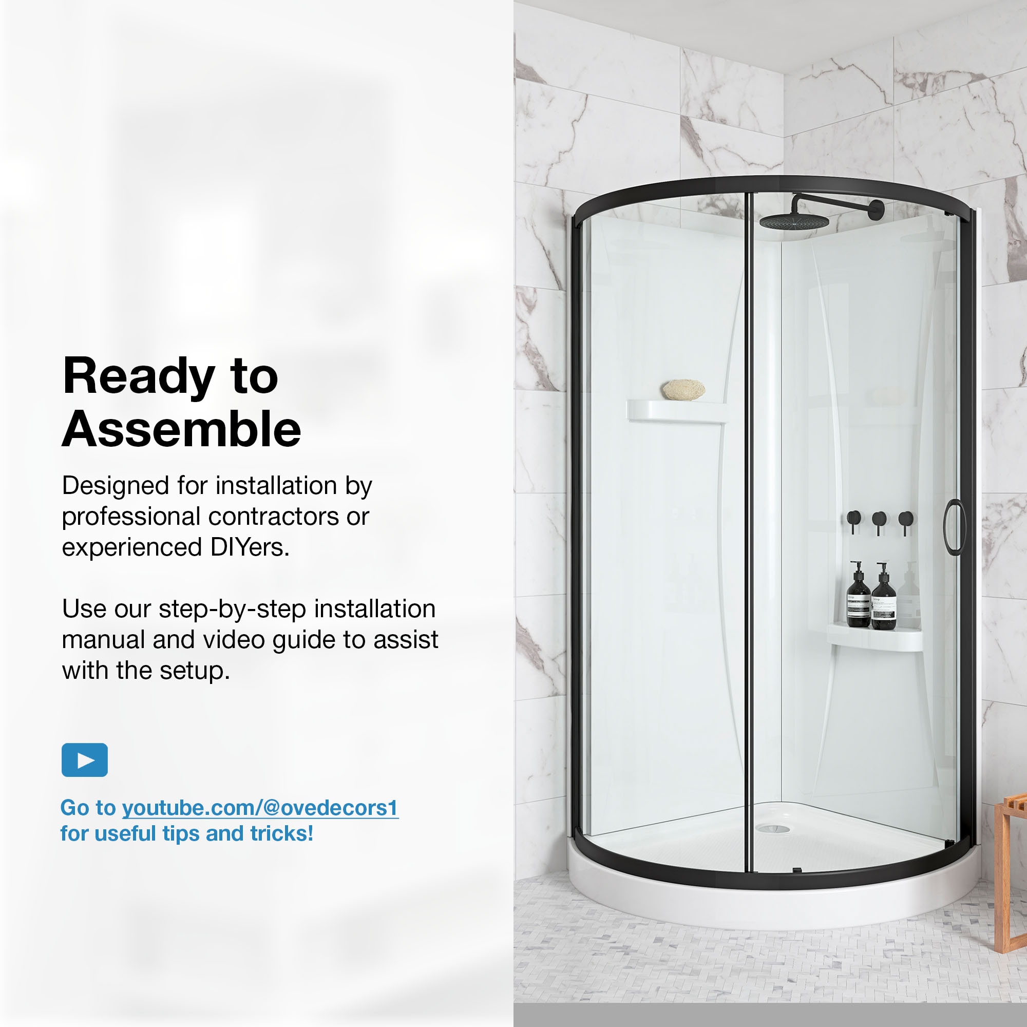 OVE Decors 15SKA-BREE32-BLK Alcove-Shower-Kit - View #4