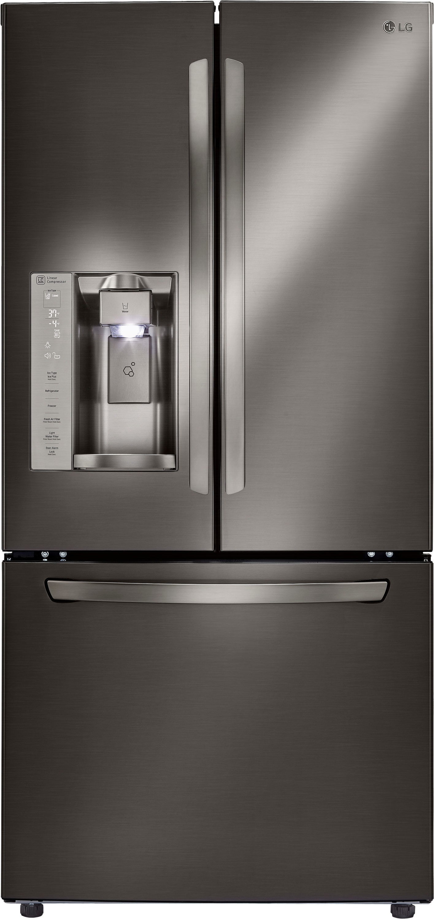 LG 24 2 Cu Ft French Door Refrigerator With Ice Maker Black Stainless   05399130 