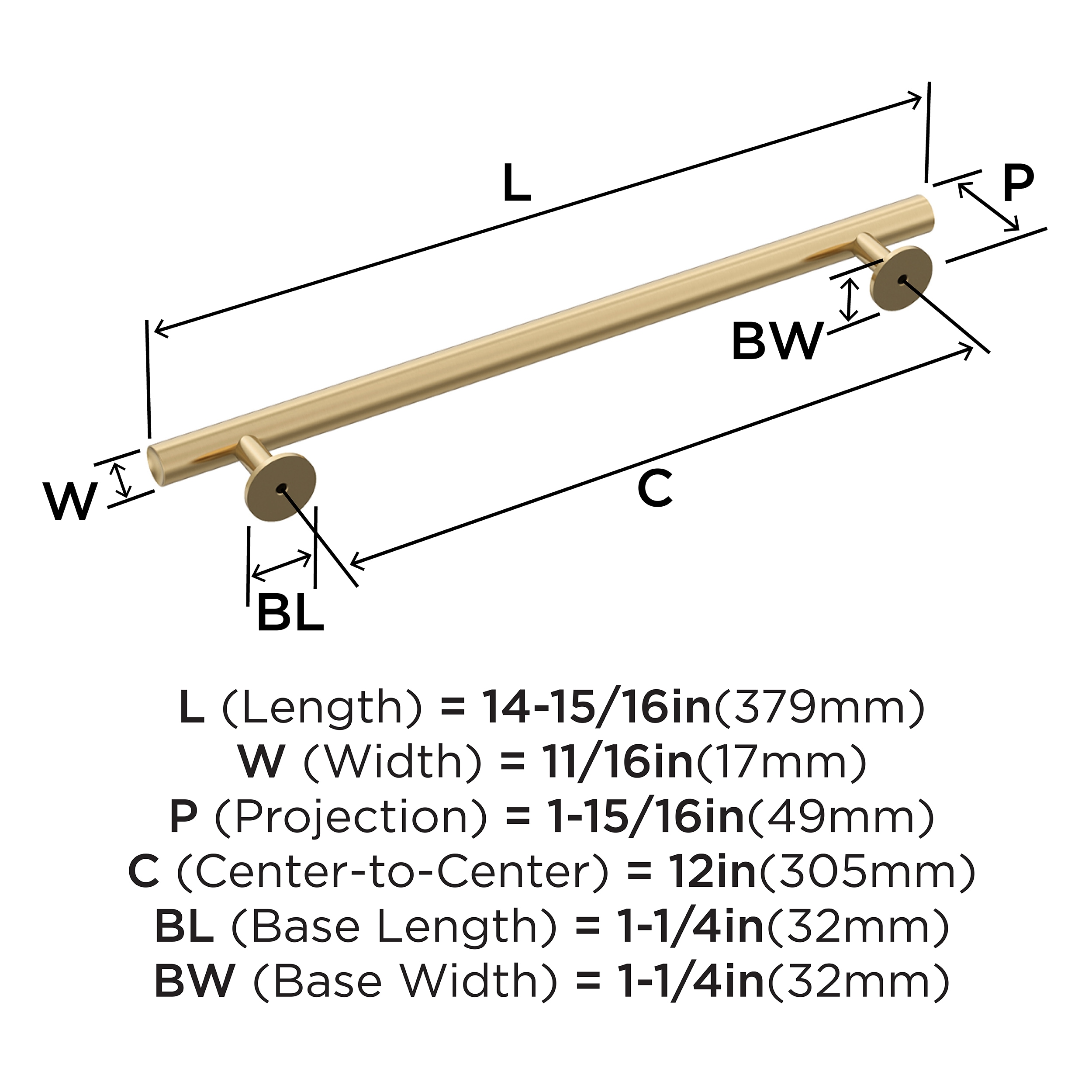 Champagne Bronze Modern Appliance Pull with Mounting Hardware