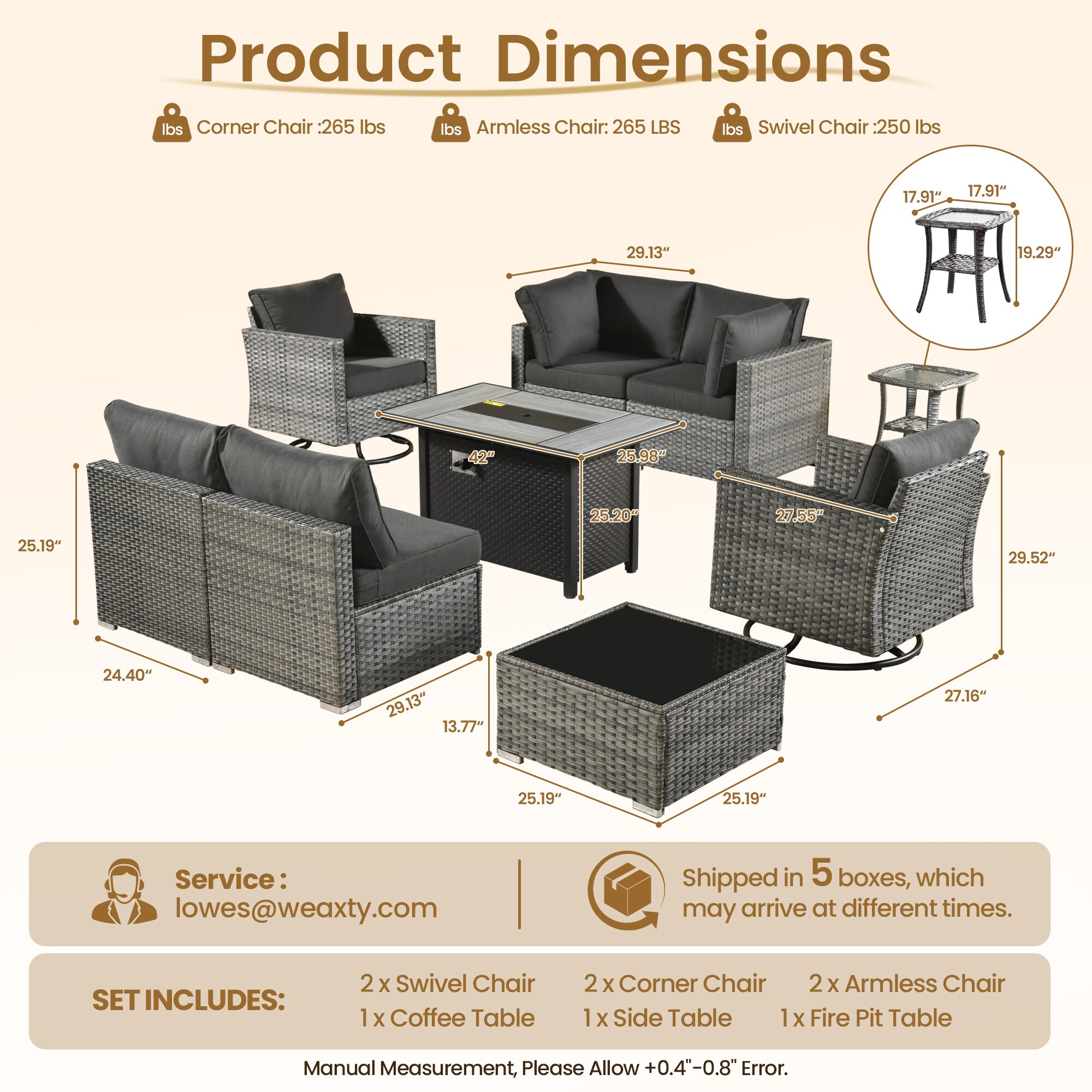 weaxty DCFP03RRSGRS109 Patio-Conversation-Sets - View #7
