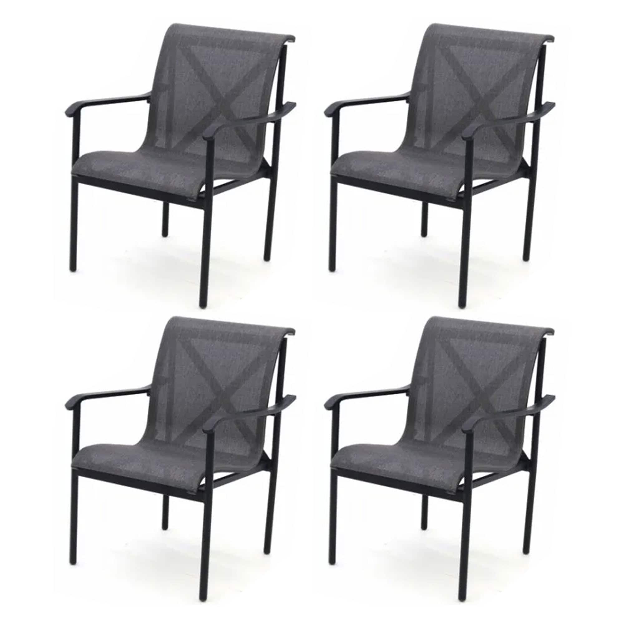 Four Seasons Courtyard  Norwalk Sling Fabric with Aluminum Frame Chair (4 Pack)