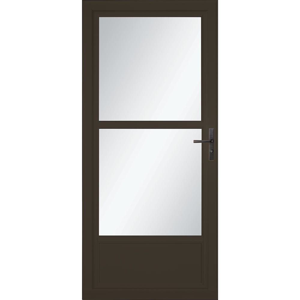 Tradewinds Selection 36-in x 81-in Elk Mid-view Retractable Screen Aluminum Storm Door with Aged Bronze Handle in Brown | - LARSON 1460604257S