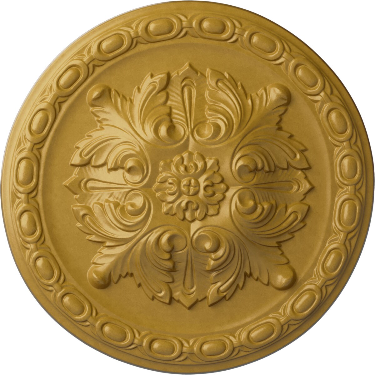 Ekena Millwork CM12STIGS Stockport 11.75-in W x 11.75-in L Painted Iridescent Gold Polyurethane Split Ceiling Medallion