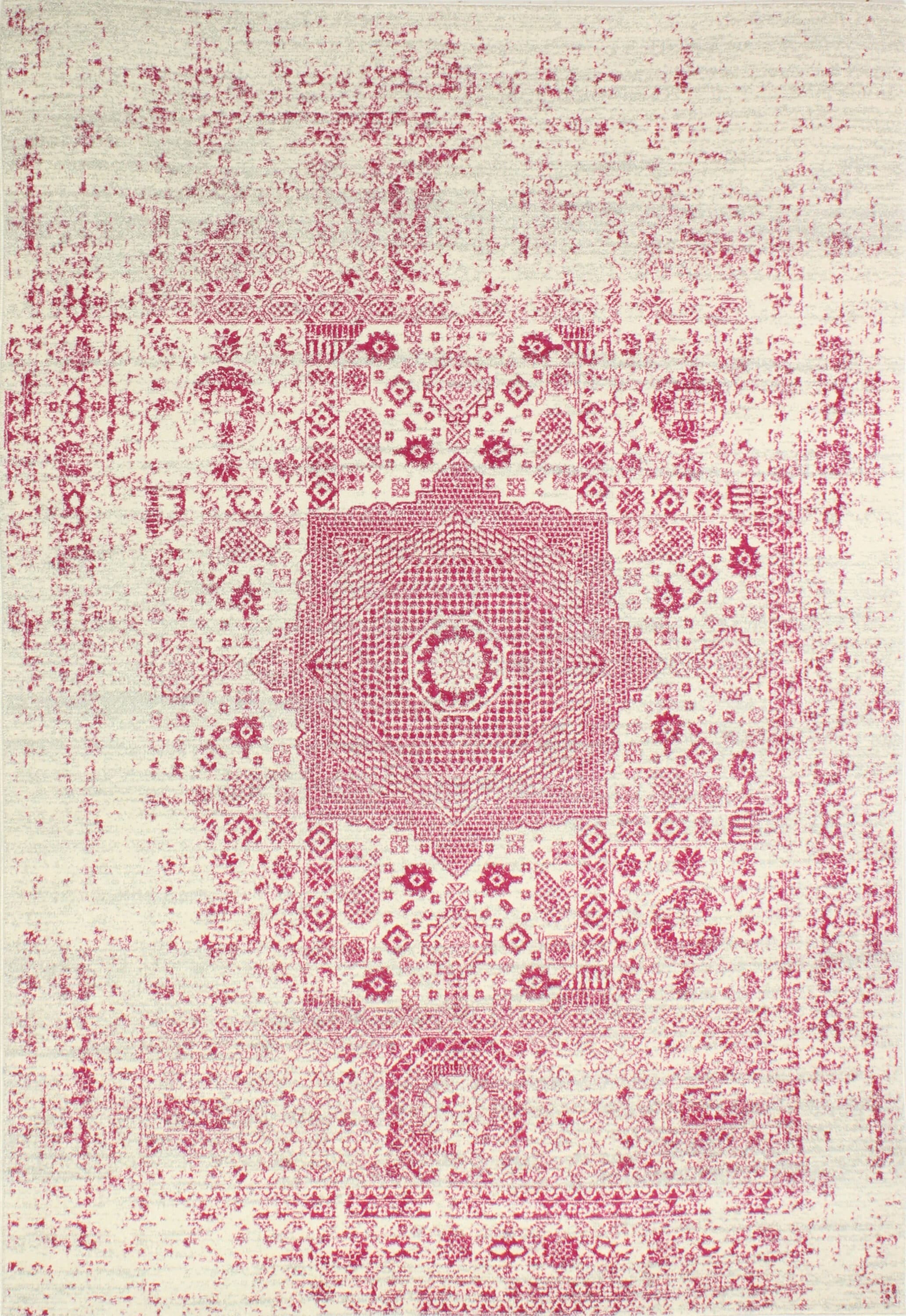 Bashian 649652247120 5 X 8 (ft) Ivory/Fuchsia Indoor Floral/Botanical Oriental Area Rug