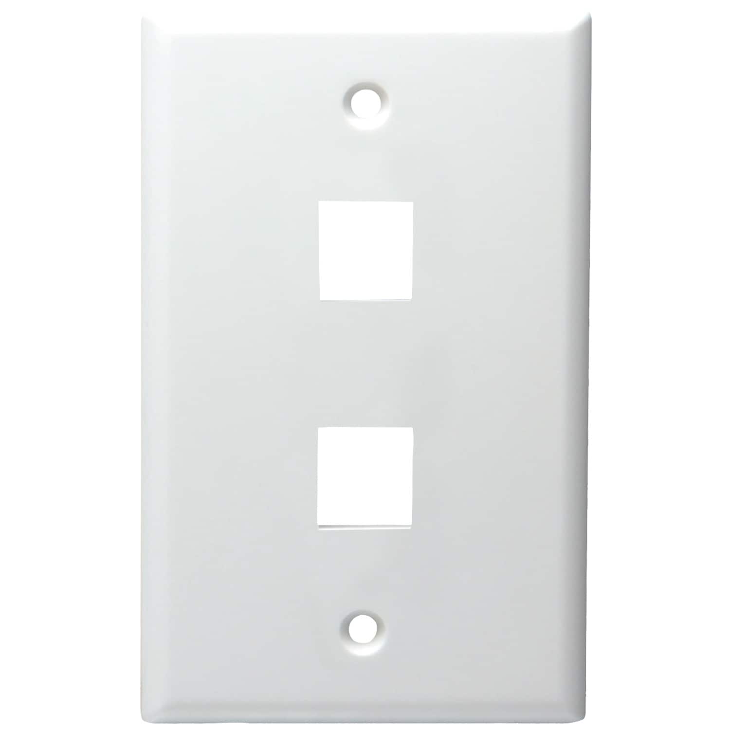 DataComm Electronics DCM203002WH 2 -Gang White Plastic Indoor Wall Plate