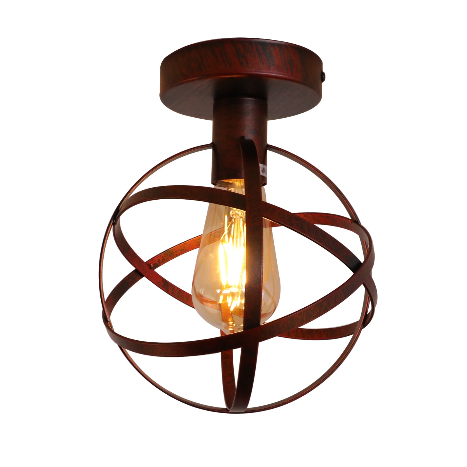LamQee 06FTL0172BPB 7.9-in Matte Copper Semi Flush Mount Light