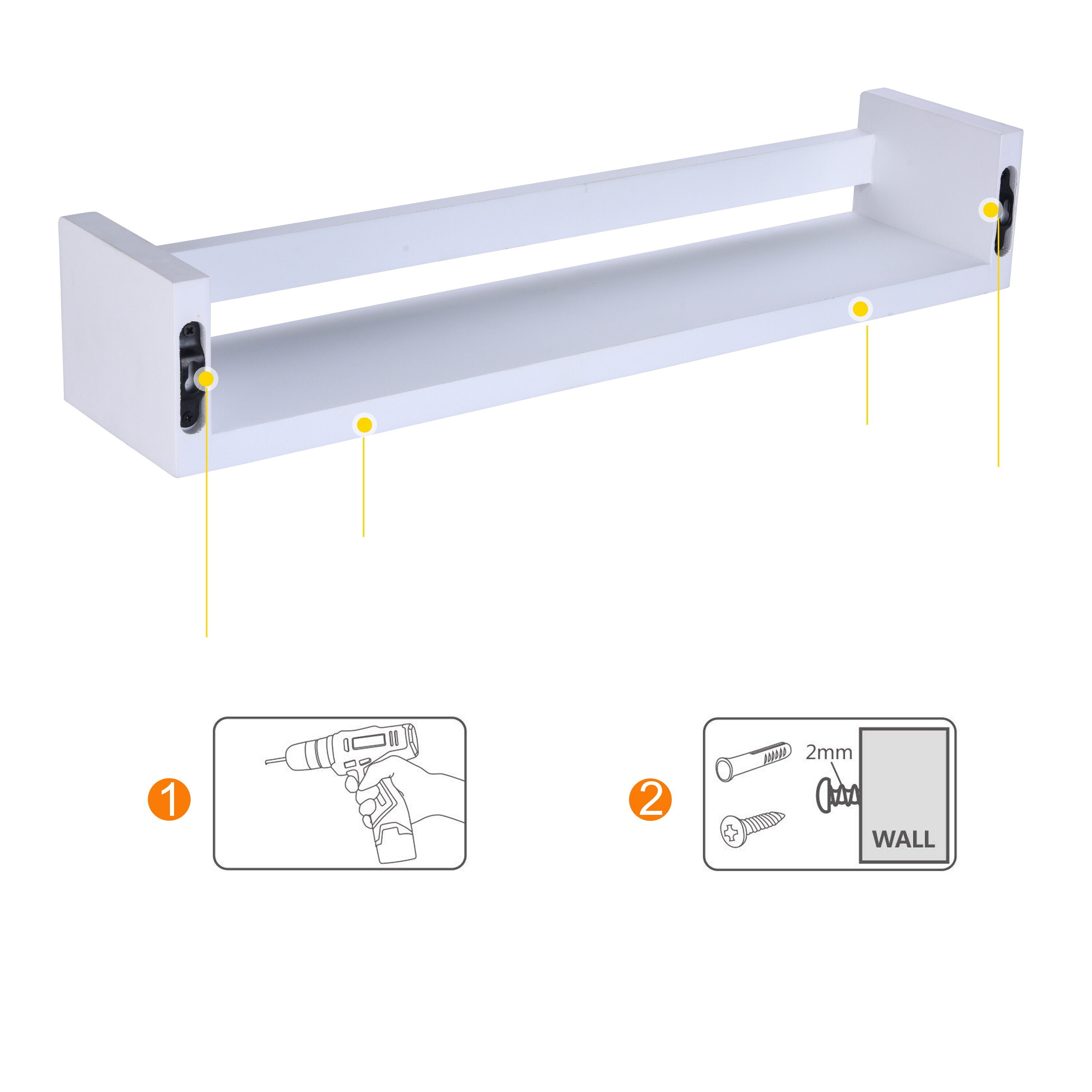 Danya B. BR171020WH Wall-Mounted-Shelving - View #5
