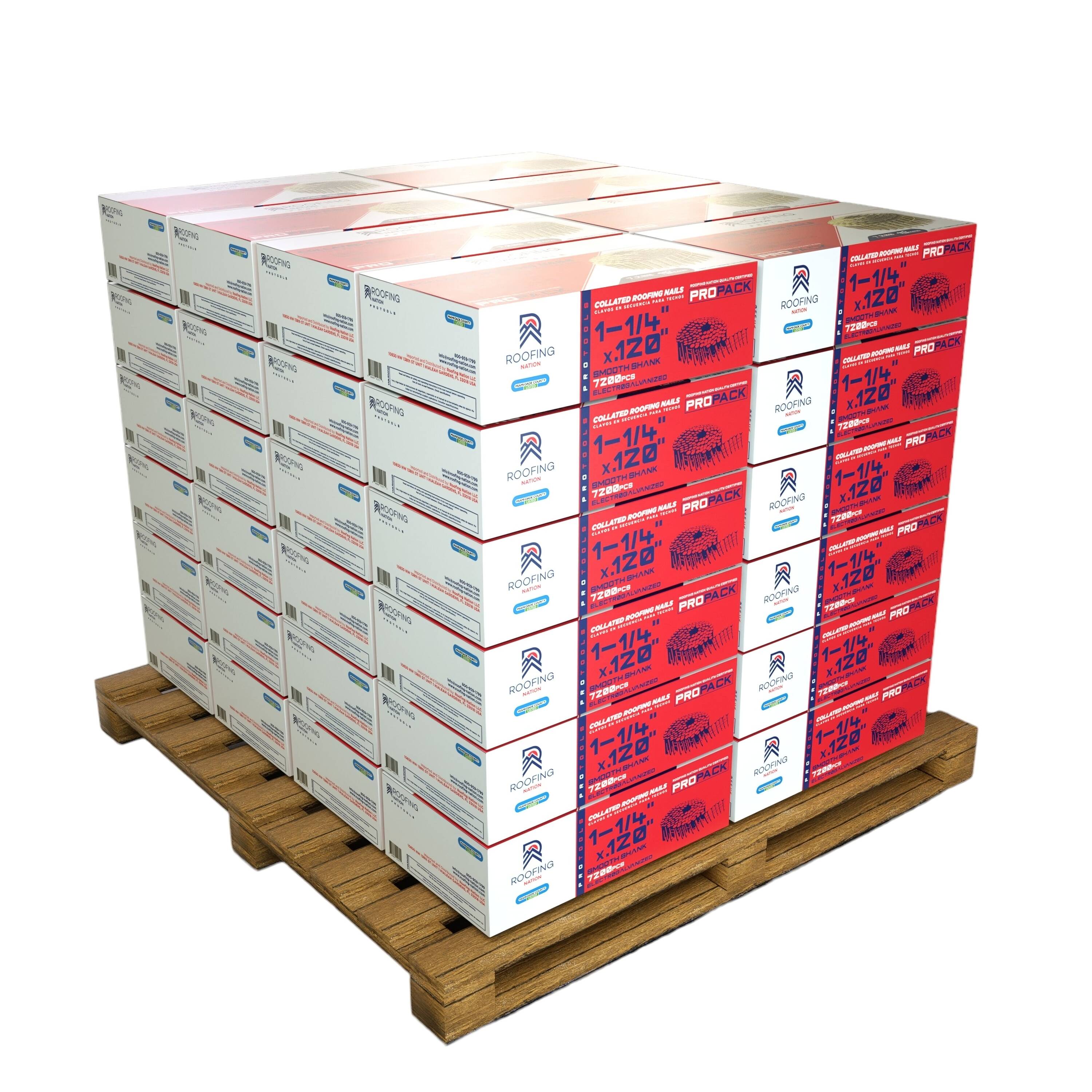 ROOFING NATION EGSSCRN125PALLET 1-1/4-in 15 -Degree Smooth Shank Electro-galvanized Collated Coil Roofing Nails 345600 -Per Pallet
