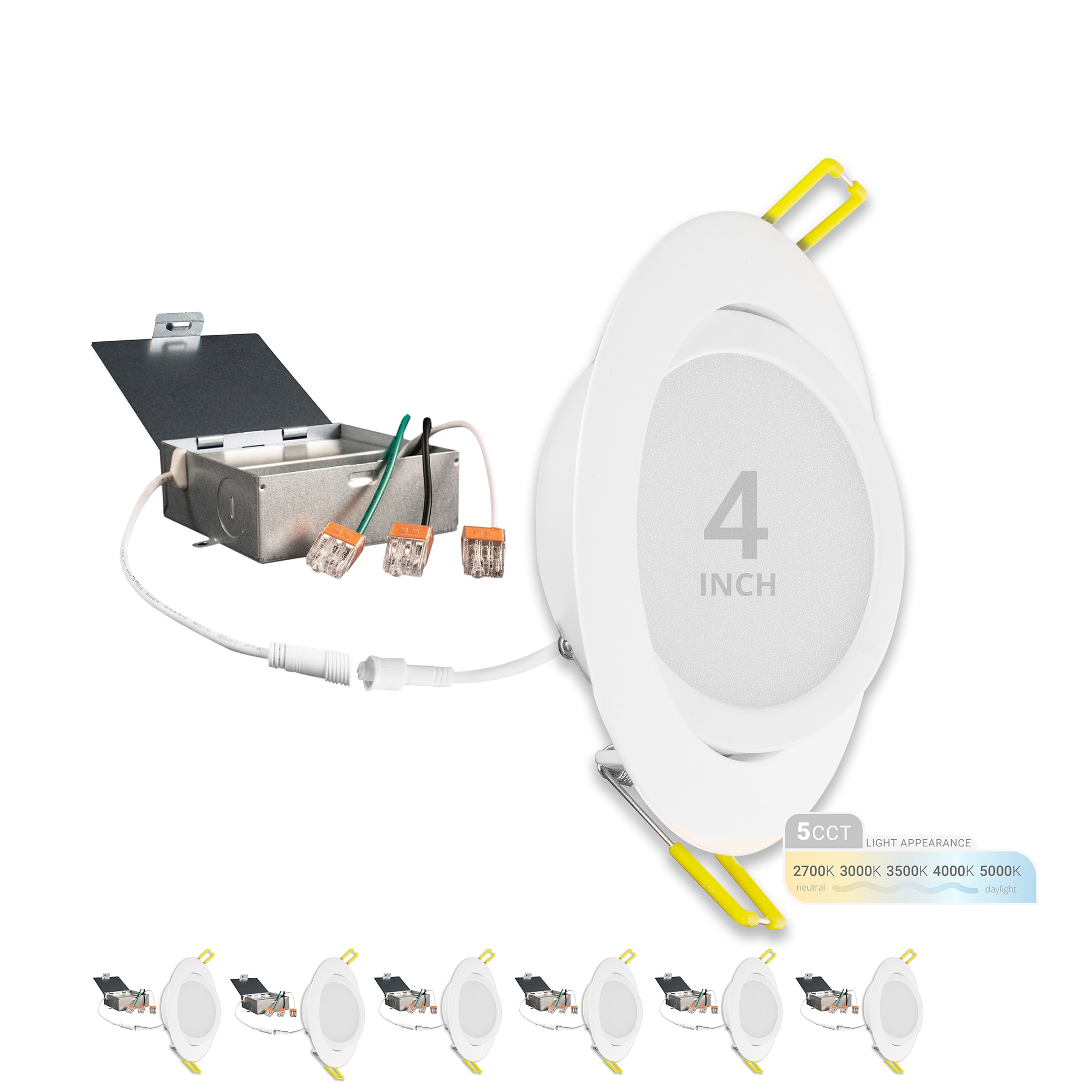 NuWatt 4" White Aluminum Dimmable LED Recessed Light Kit, Energy Star