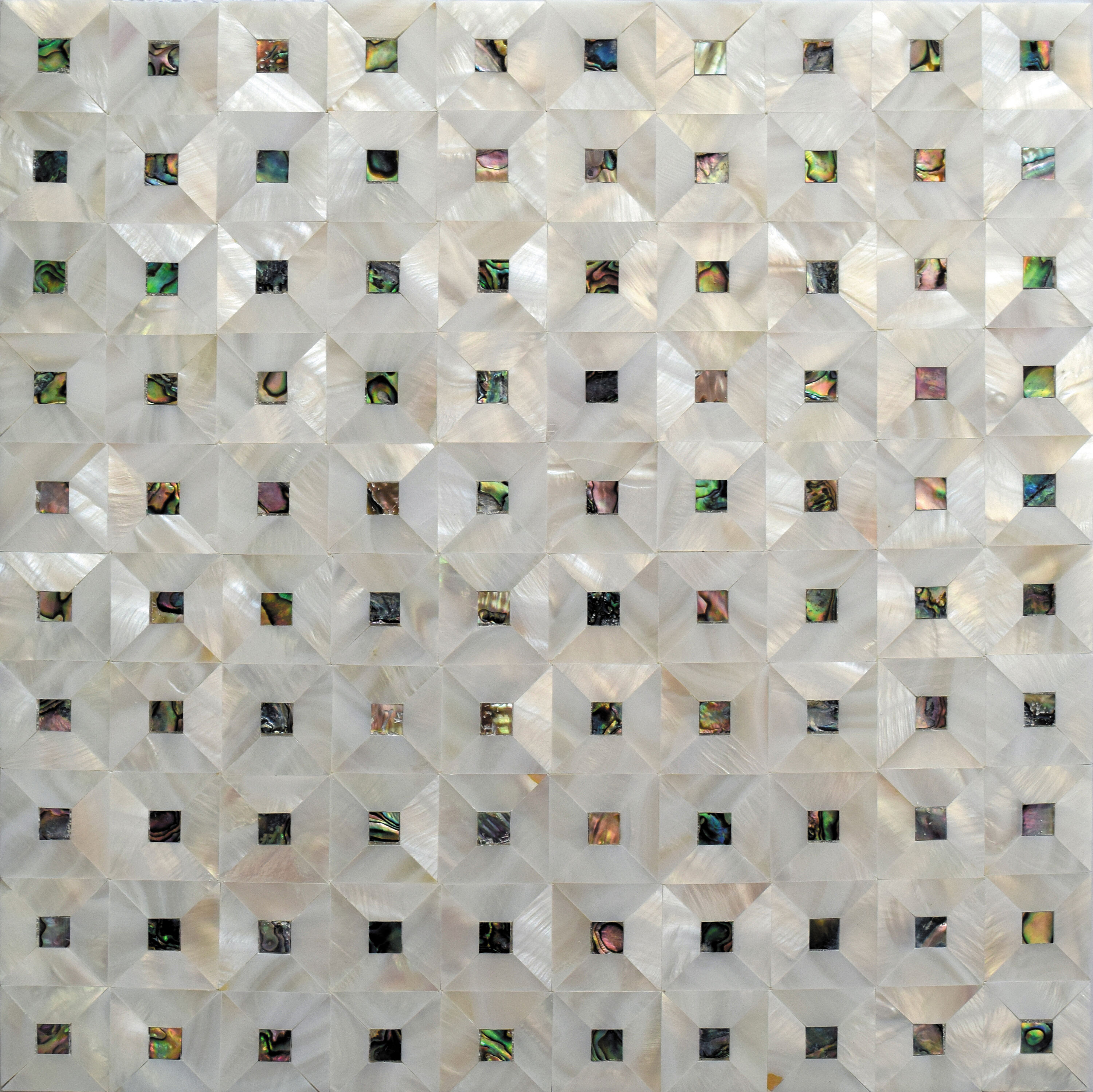 Apollo Tile APLJWS8803A Sea Kiss White 12-in x 12-in Polished Natural shell Patterned Mosaic Wall Tile ( 20.33-sq ft Carton )