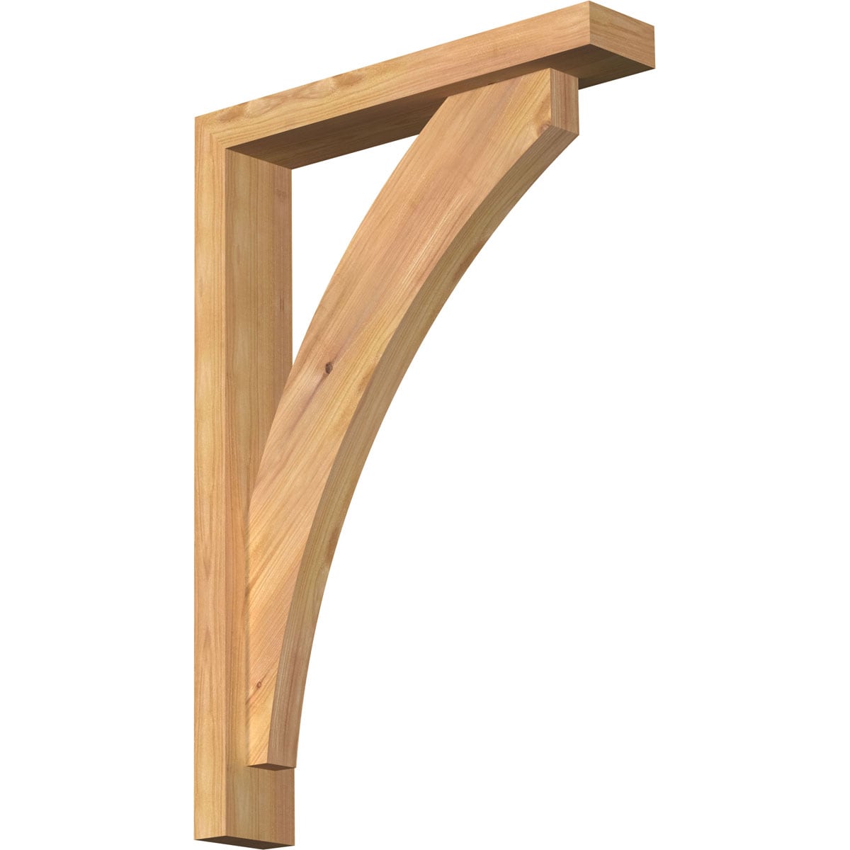 Ekena Millwork 1463914 Thorton Block Smooth Bracket with Offset Brace Western Red Cedar Wood Standard Bracket