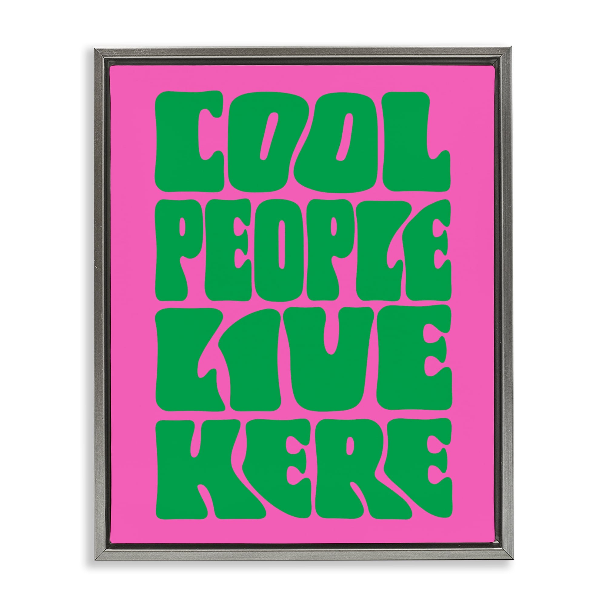 Stupell Industries Cool People Live Here Gray Framed Floater Canvas ...