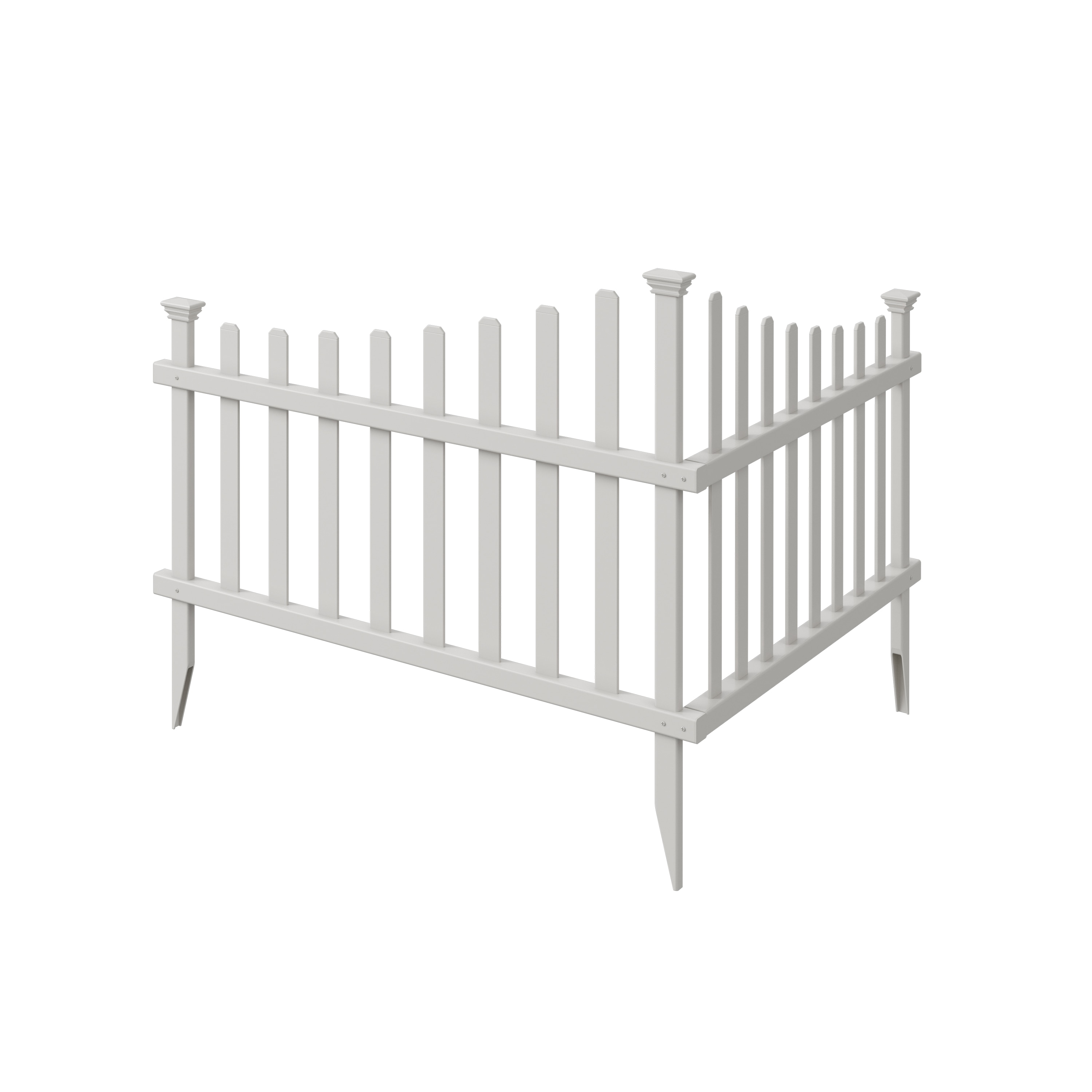 Zippity Outdoor Products ZP19007 Ashley 2 Panels 2.5-ft H x 3-ft W White Vinyl Scallop Fence panel (Unassembled)