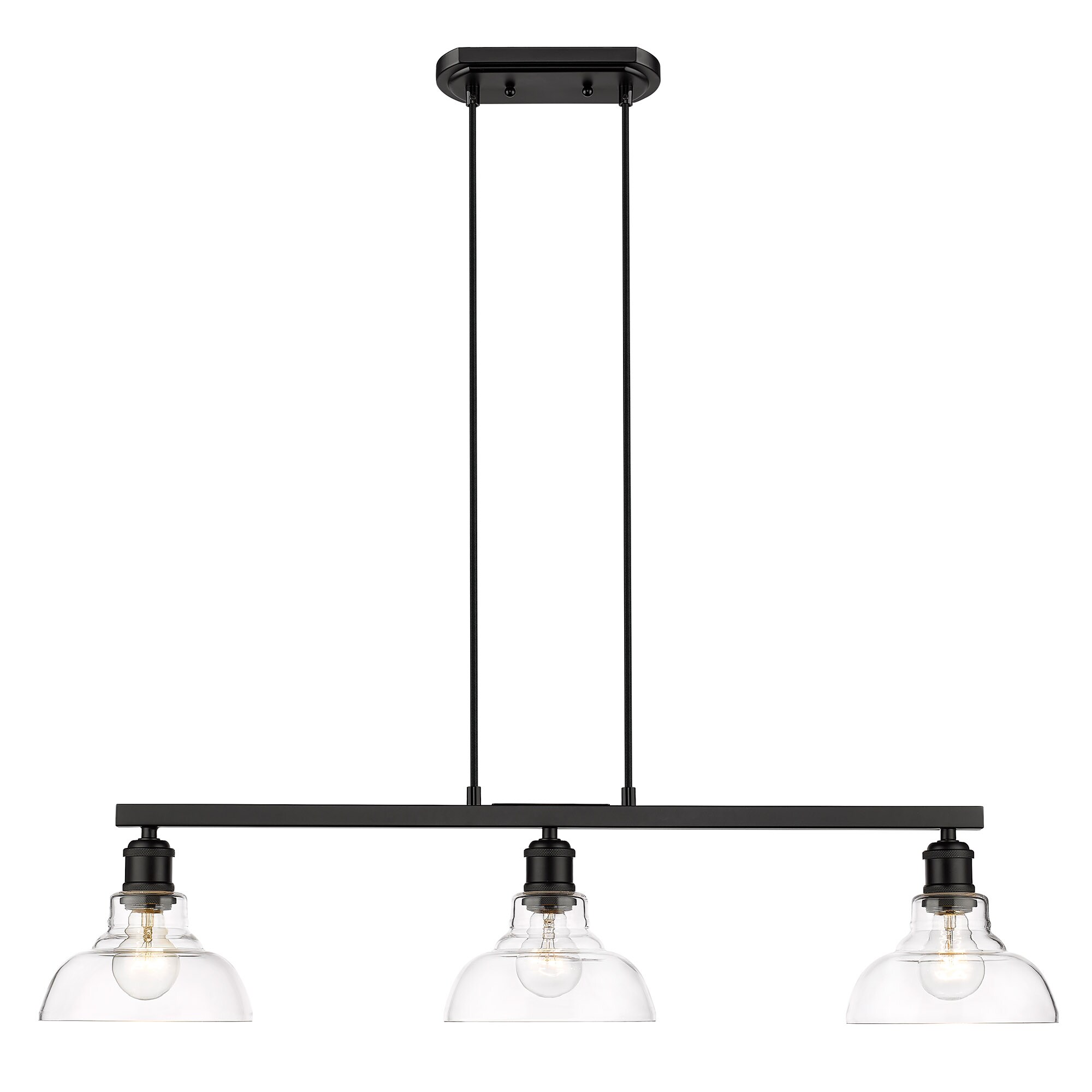 Golden Lighting 0305-3SF BLK-CLR flushmounts - View #3