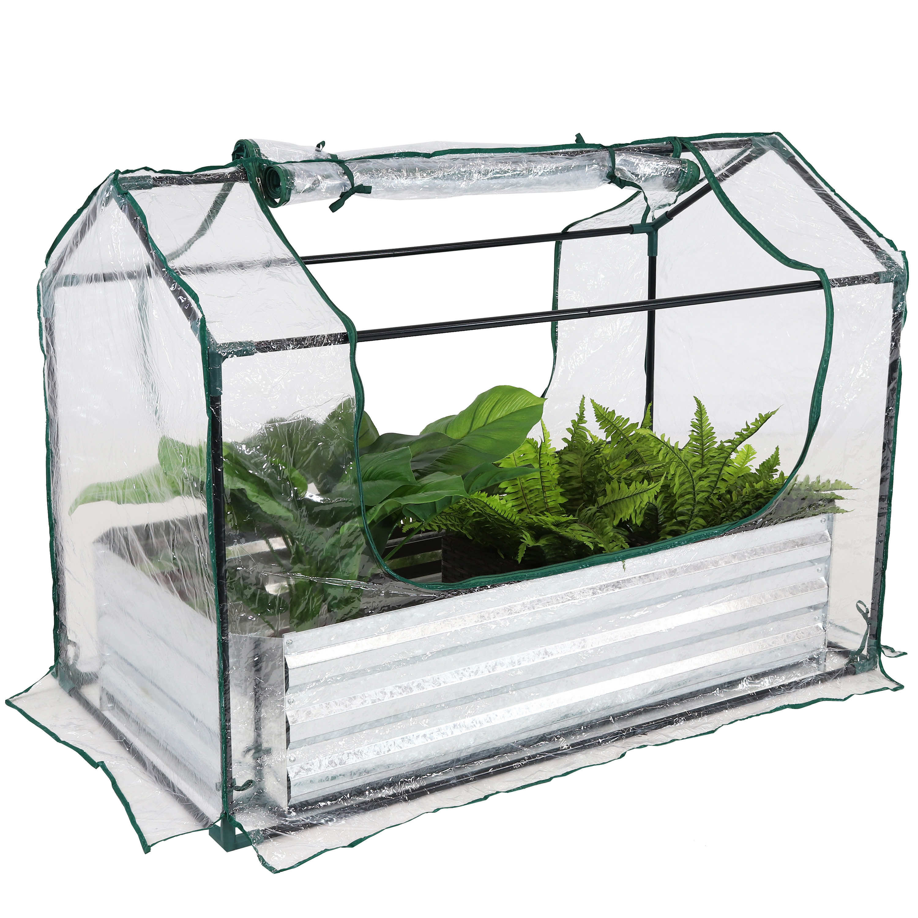 Sunnydaze Decor HB-883 2.25-ft L x 4.17-ft W x 3-ft H Clear Greenhouse Kit