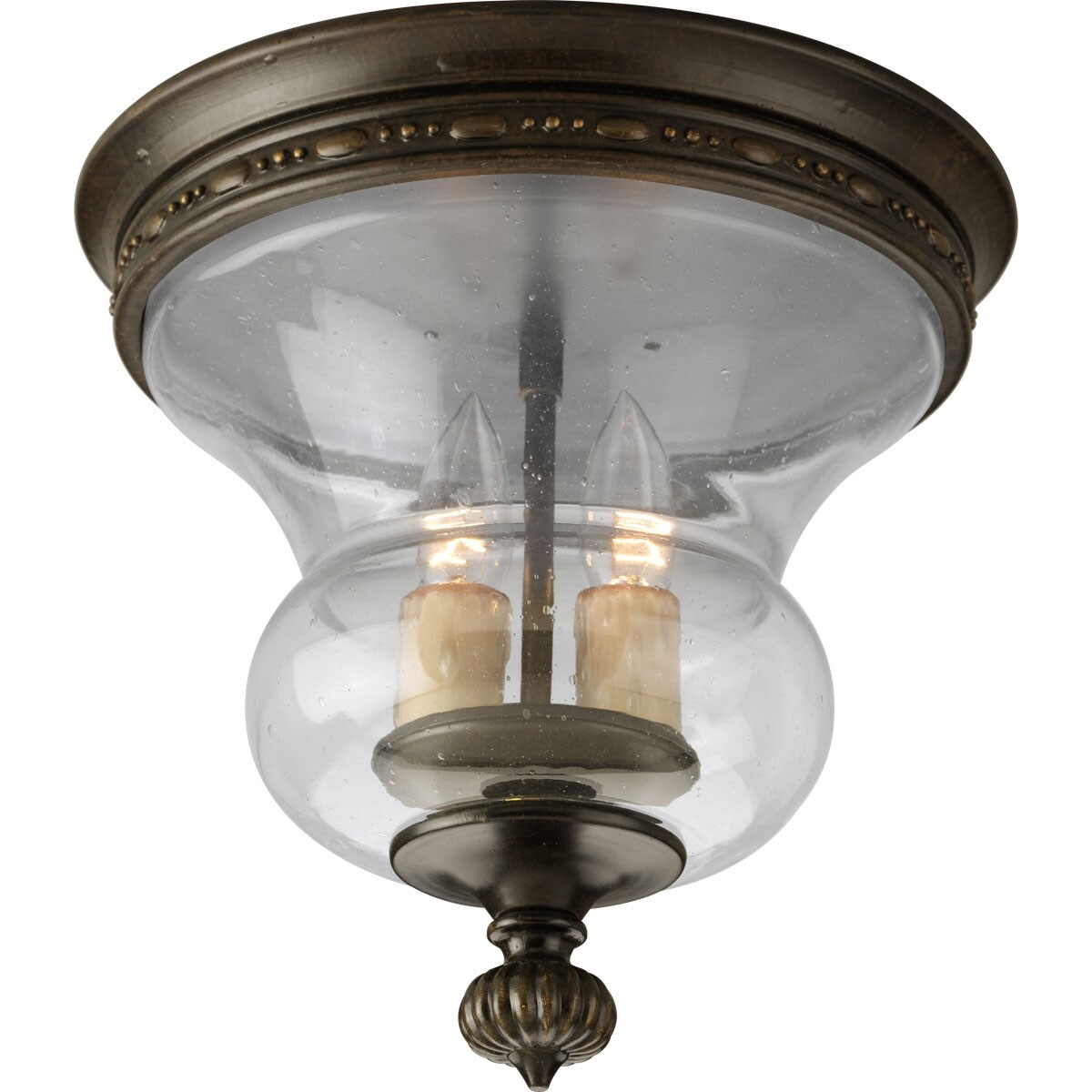 Progress Lighting P3815-77 Fiorentino 2-Light 11.75-in Forged Bronze Flush Mount Light