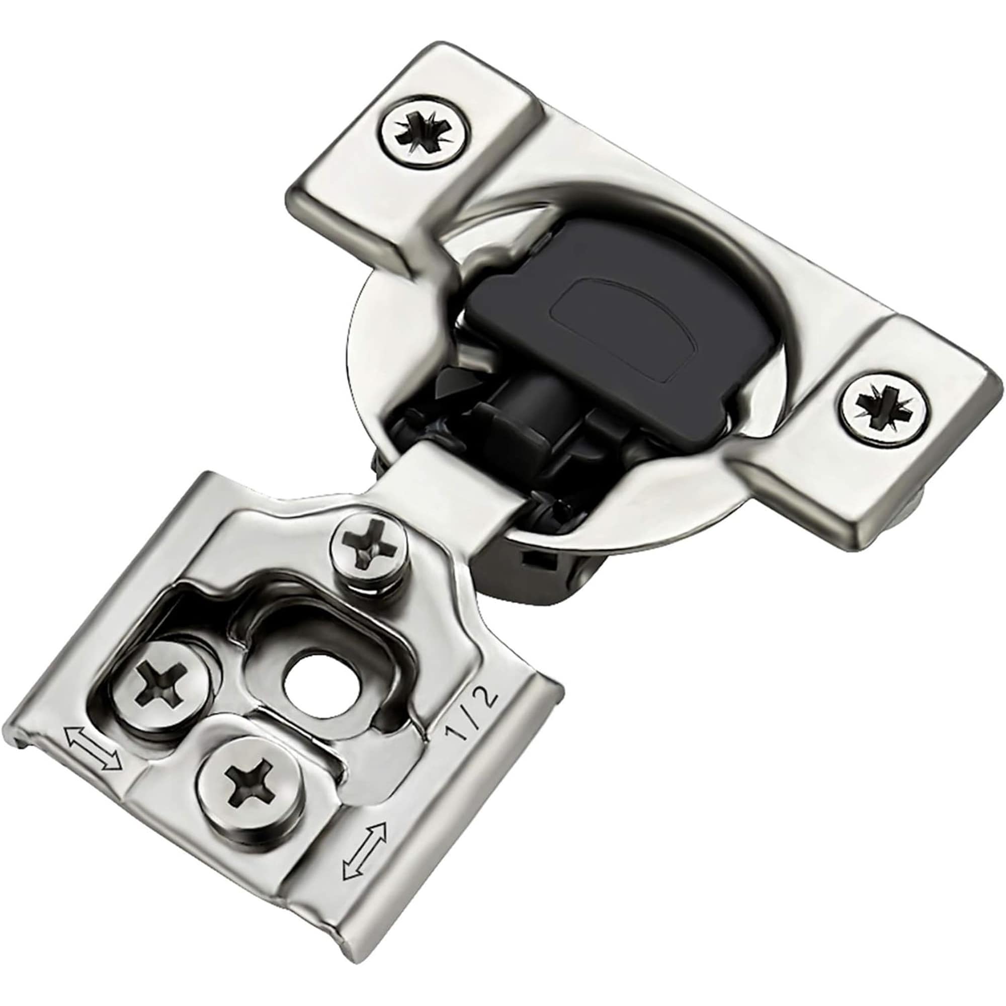 Numhew 2.87in L 2.25in W 3-Hole Satin Nickel Soft Close Cabinet Hinge