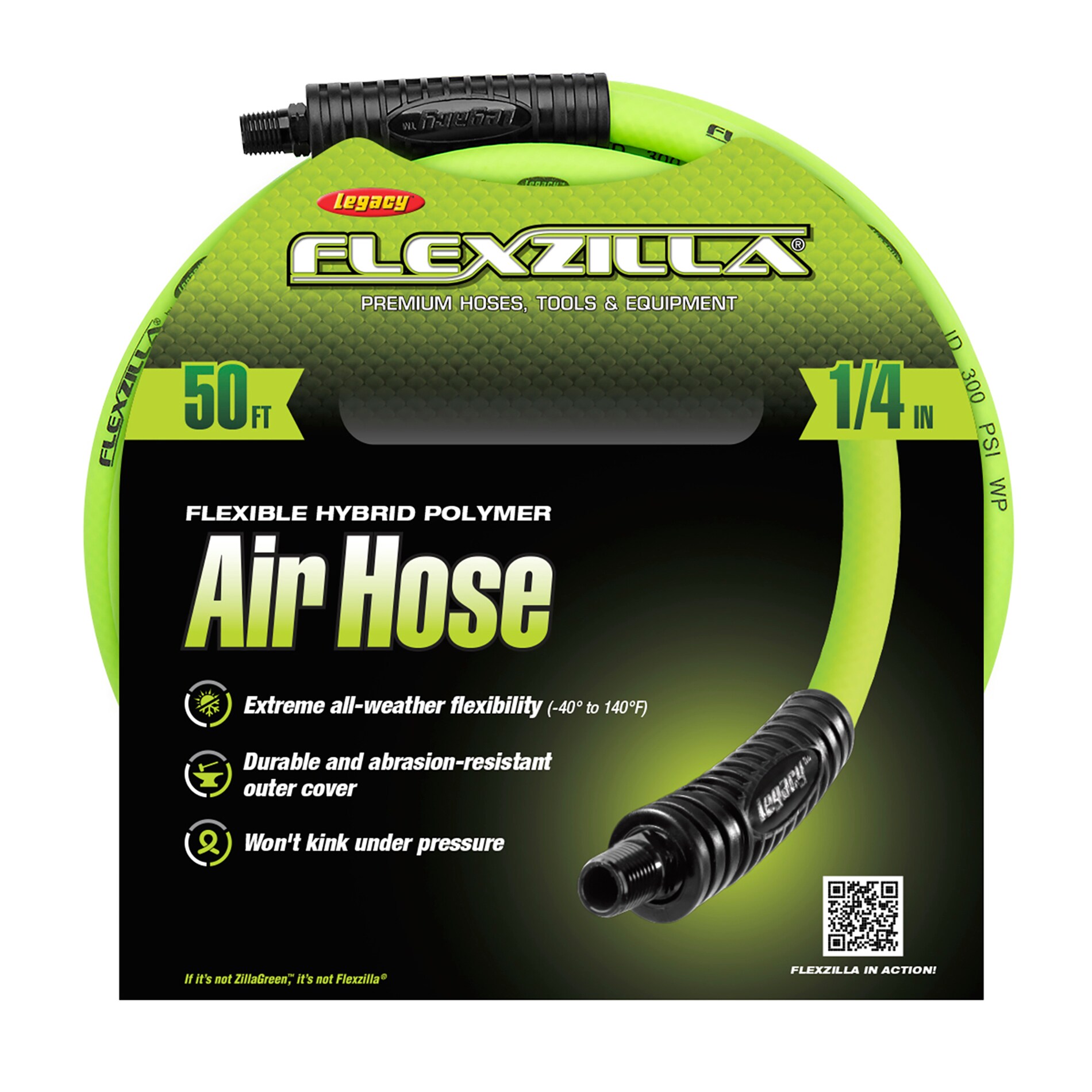 Flexzilla Air Hose, 1/4-in x 50-ft, 1/4-in Mnpt Fittings in the Air  Compressor Hoses department at