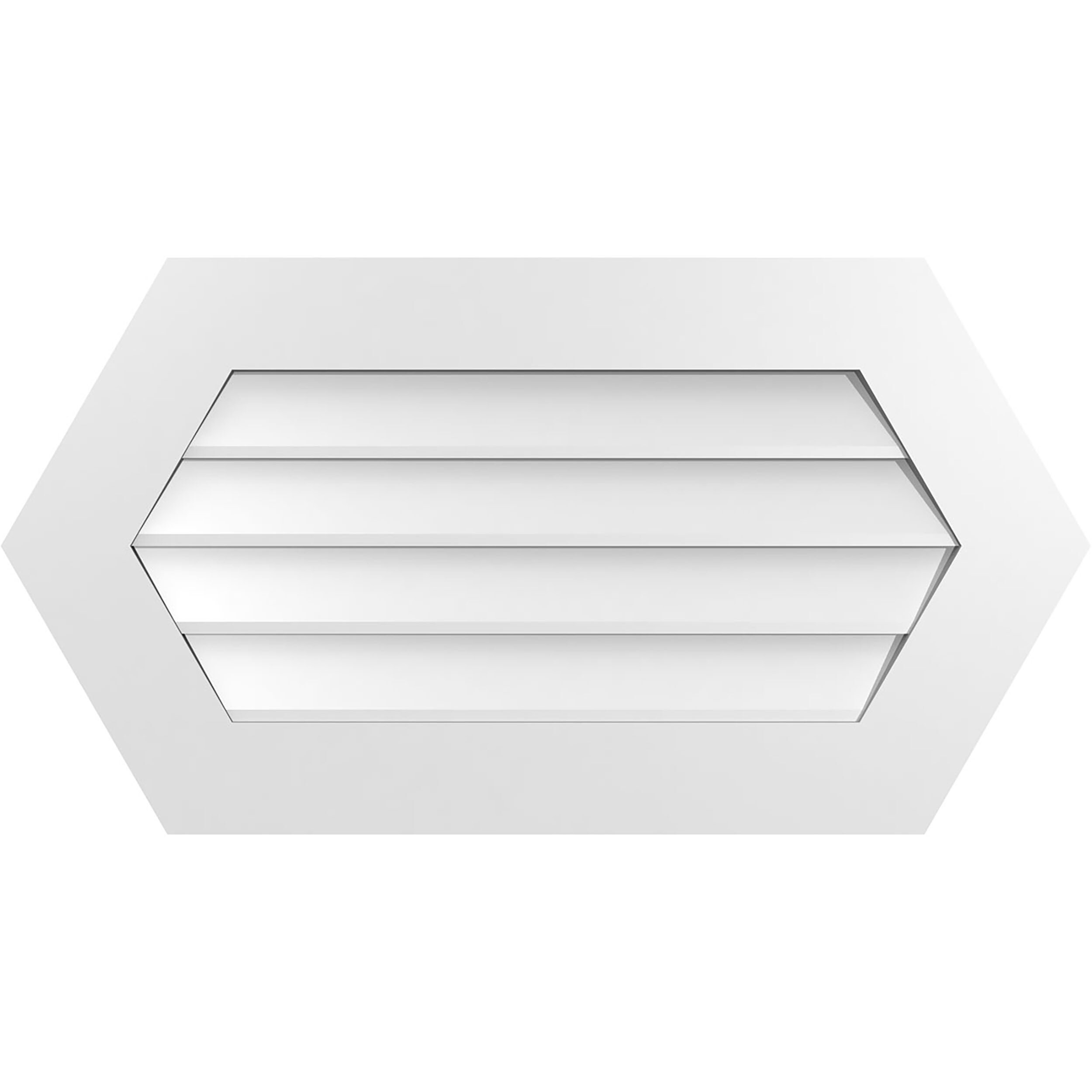 Ekena Millwork GVPHP34X1801SN 34-Inches x 18-Inches Off-white Peaked PVC Gable Louver Vent