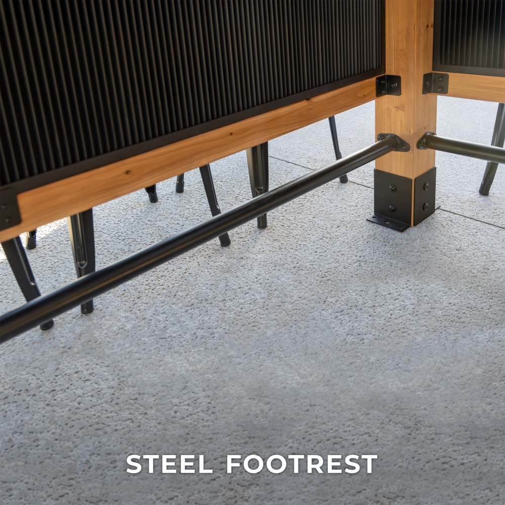 Palisade Cedar Wood Outdoor Bar with Galvanized Steel Roof