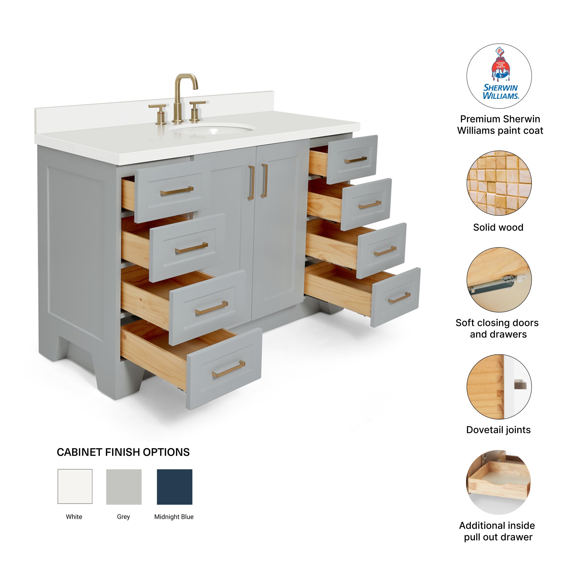 ARIEL Q055SWQOVOGRY Bath-Vanity-Combo - View #4
