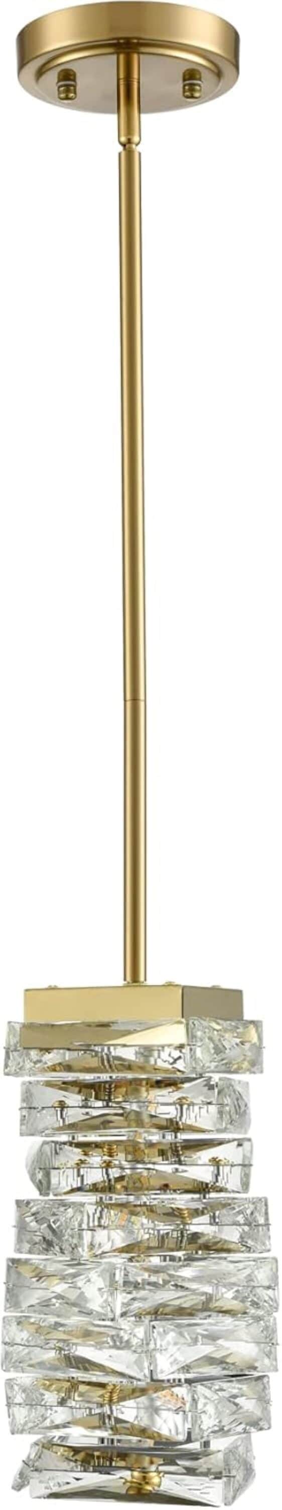 Claxy JK-B5328DU-J LED 1 -Light Gold Modern/contemporary Art glass Geometric Small Hanging Pendant light