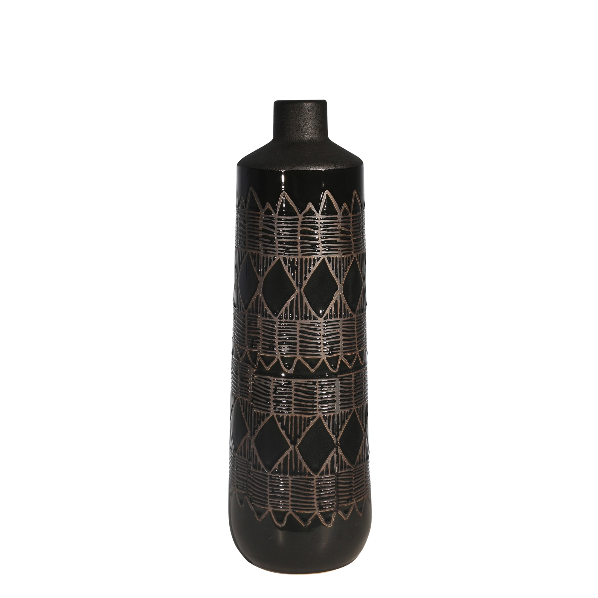 Sagebrook Home 14776-02 Black Ceramic Modern Vase