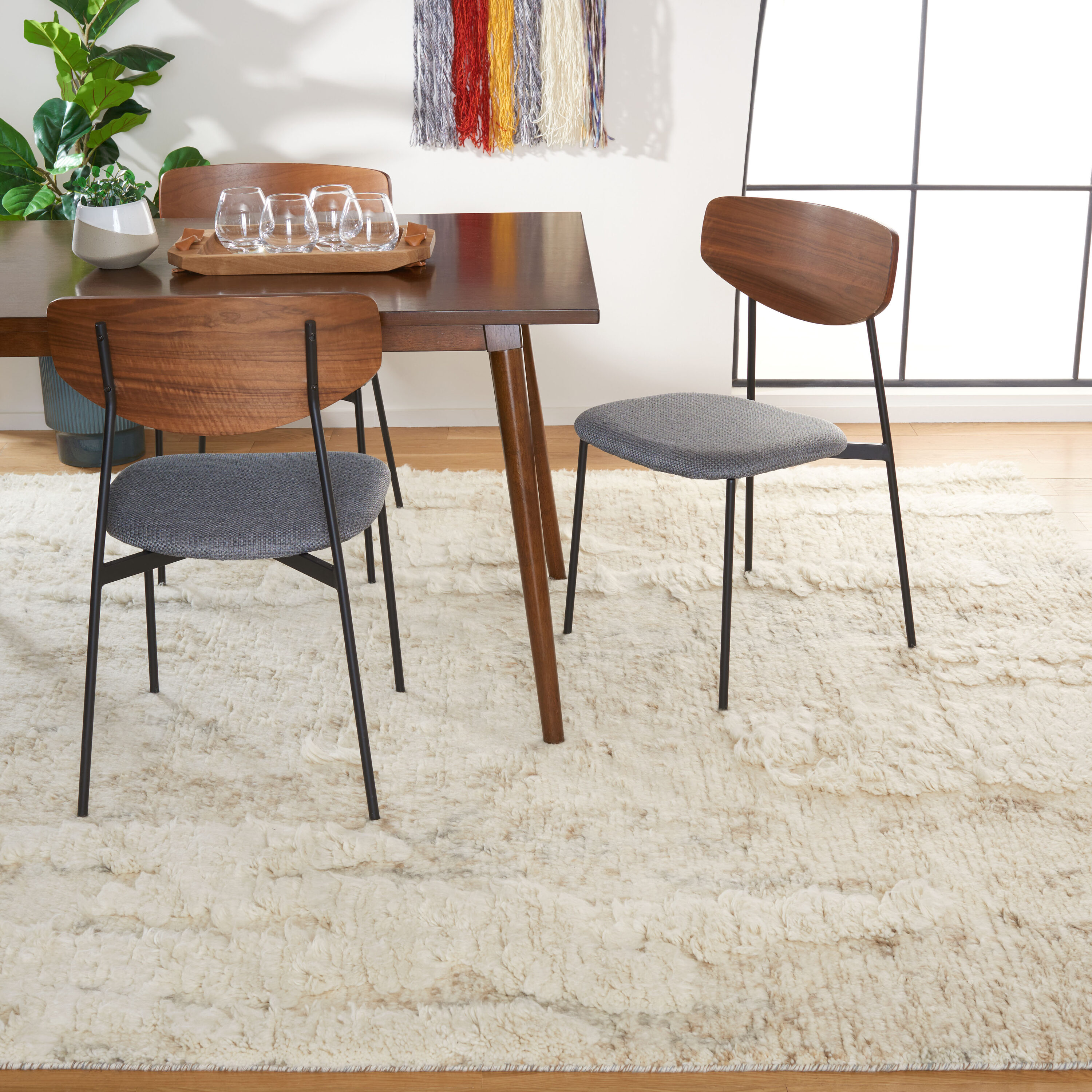  Tribeca 119 Gray/Beige Shag Flokati 9ft x 12ft Large Rectangle Rug
