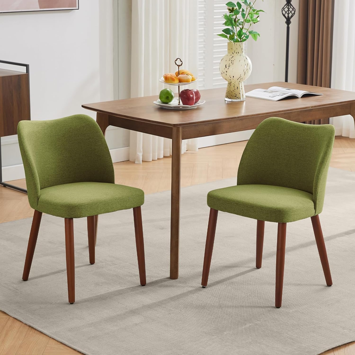 ダイニングチェア KOSUGA Dining Chair 2pair GAOMON Linen Upholstered Dining Chair Set of 2 - Wingback Wood
