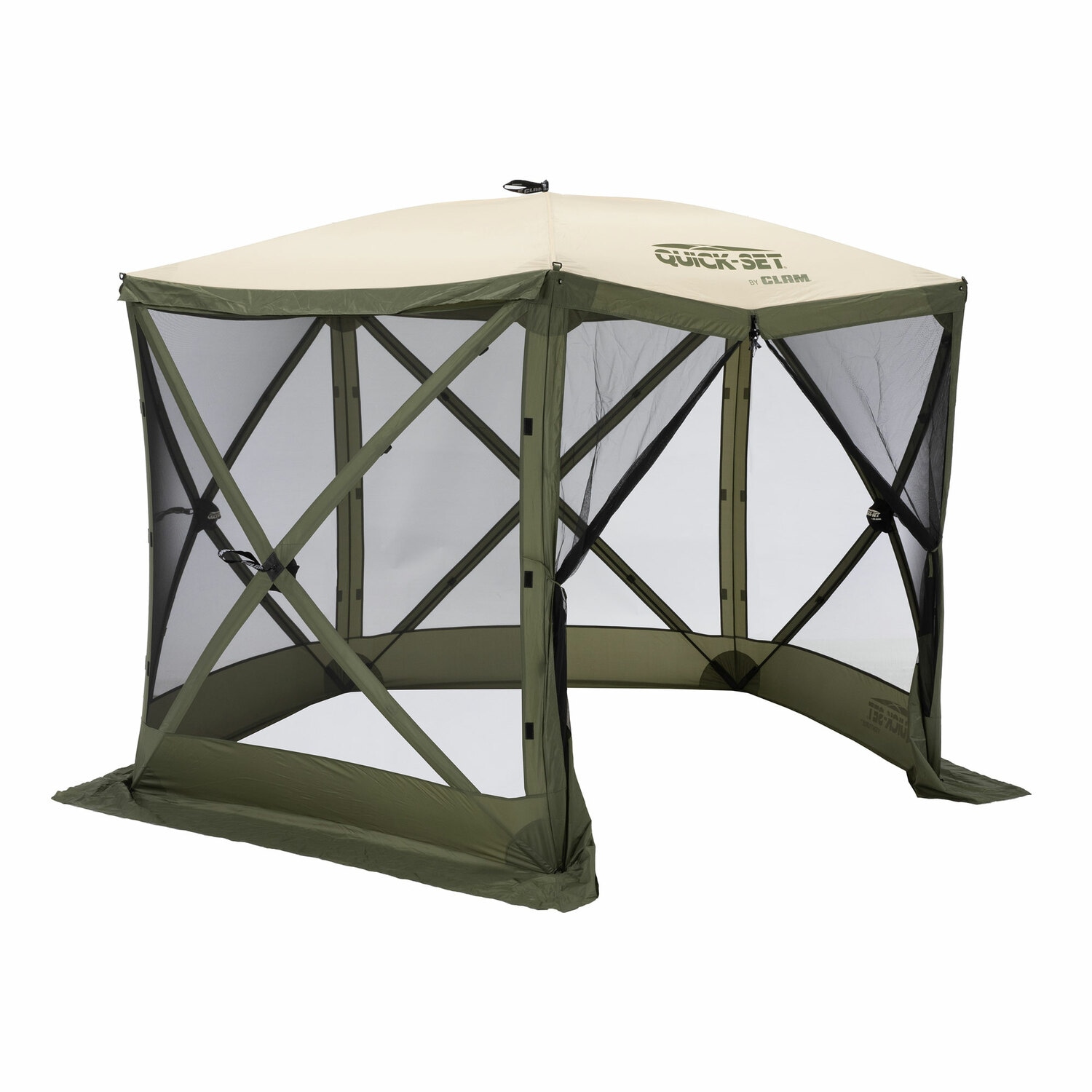 Clam Outdoors 321119 9-Feet x 9-Feet Square Green/Tan - 9' x 9' Pop-up canopy