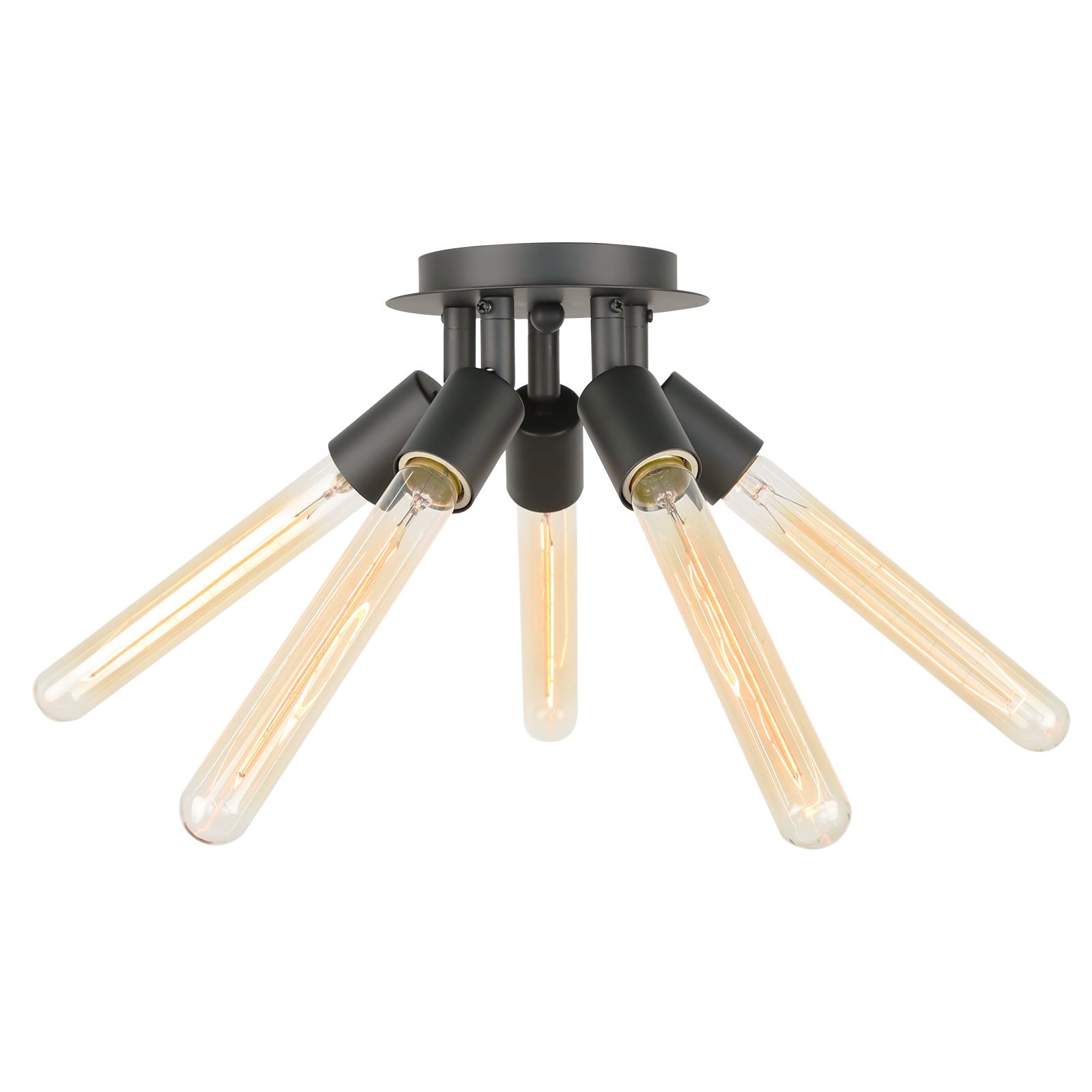 LTMATE LSWL012-MK JAZAVA 5 -Light 6-in Matte Black Semi Flush Mount Light