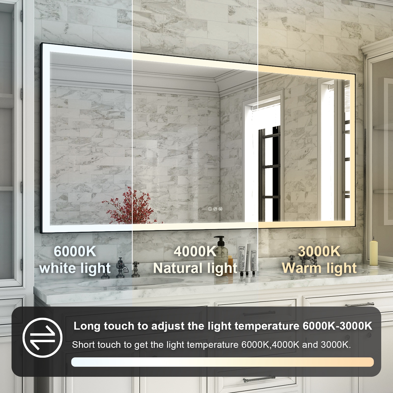 WELLFOR W5FM7236MB Framed-Bath-Mirrors - View #6