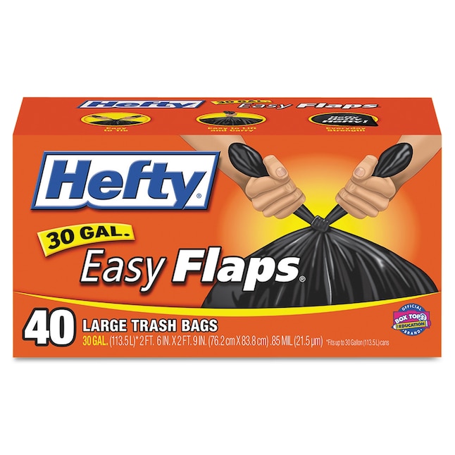 Hefty 30-Gallons Black Plastic Can Flap Tie Trash Bag (240-Count) in the Trash  Bags department at