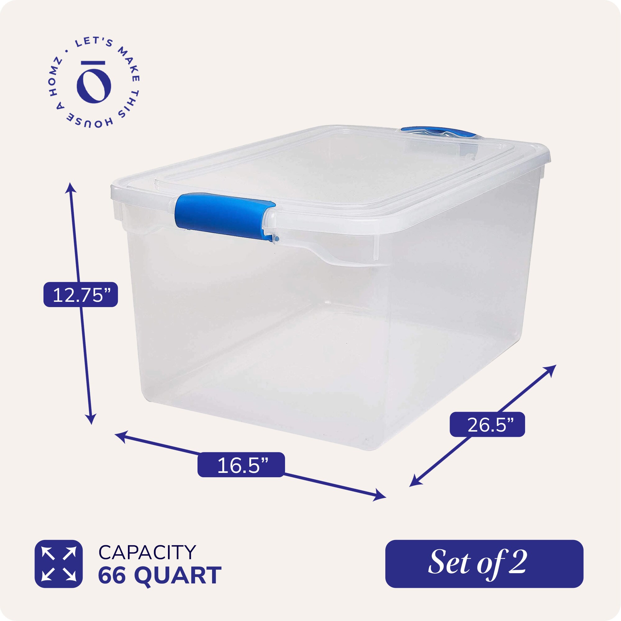 Homz Products 183881 Plastic-Storage-Totes - View #4