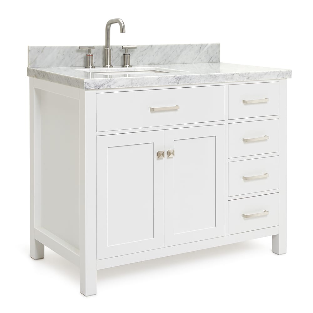 Beaumont Decor Hampton 43-in White Undermount Single Sink Bathroom ...