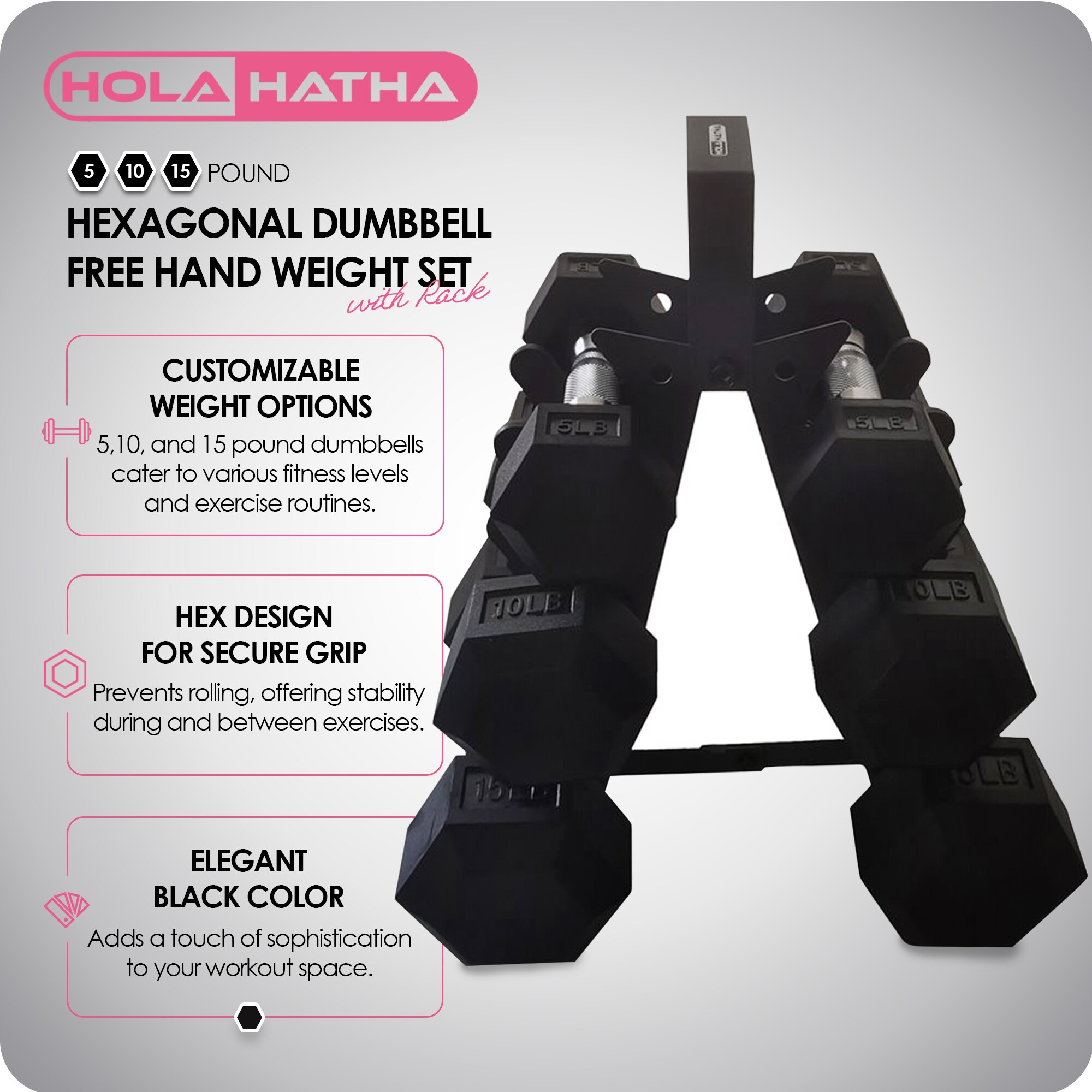 HolaHatha HH0267 Barbells-Weight-Bars-Plates - View #2