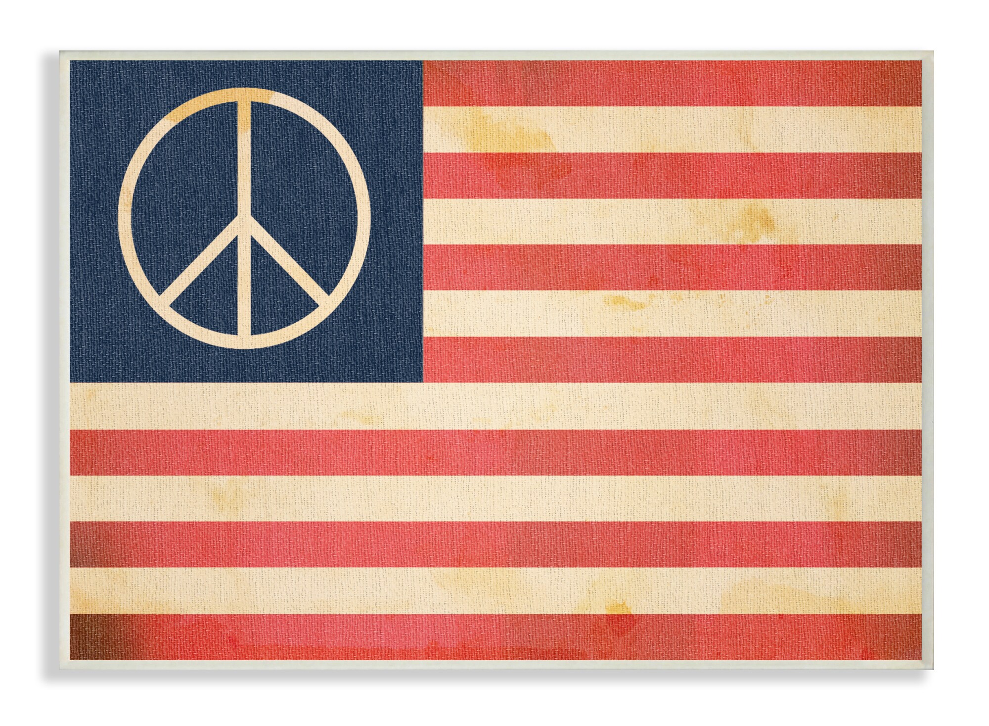 10 x 0.5 x 15 Stupell Industries Peace American Flag  Wall Plaque Art Proudly Made in USA 