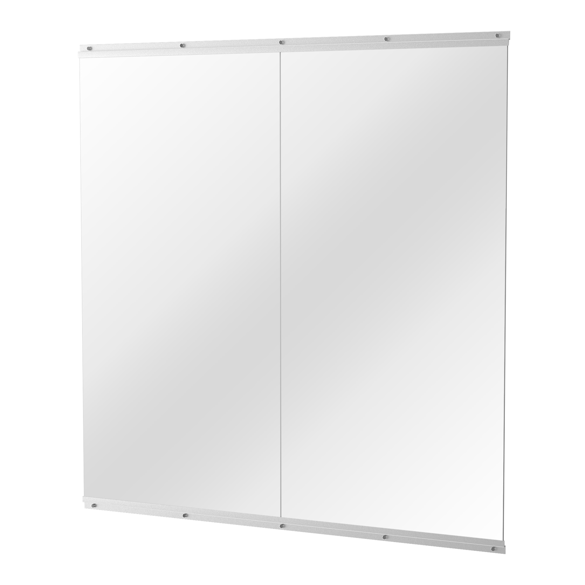 LOVMOR R-GM-24-48-2PC 48 in. W x 48 in. Rectangular Silver Polished Tempered Glass Full Length Wall Mirror
