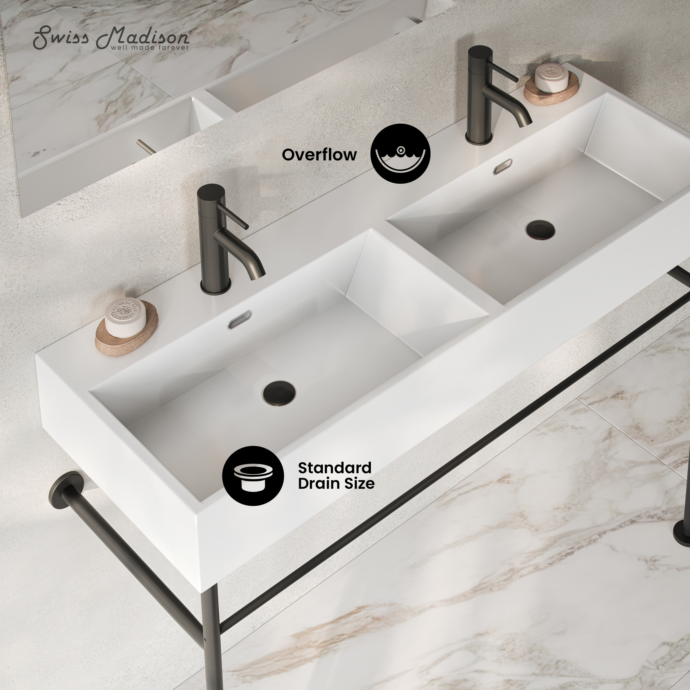 Swiss Madison SM-25-CSREI01MB-D Console-Sinks - View #3