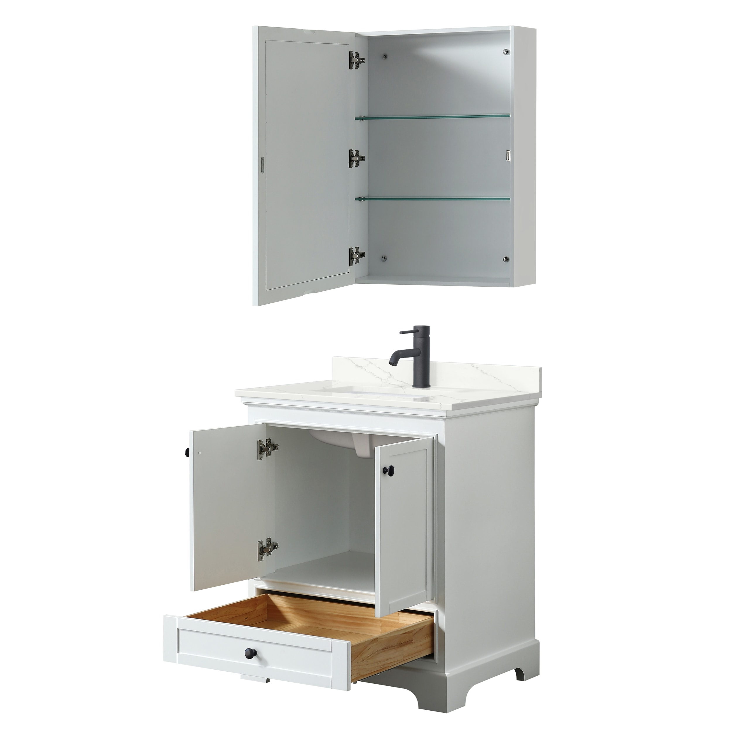 Wyndham Collection WCS202030SWBGTUNSMED Bath-Vanity-Combo - View #2