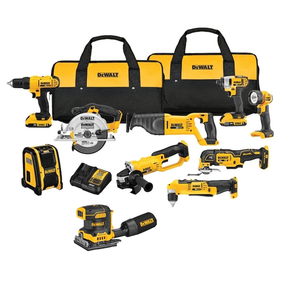 DEWALT 9-Tool 20-Volt Max Power Tool Combo Kit with Soft Case (2-Batteries and charger Included)