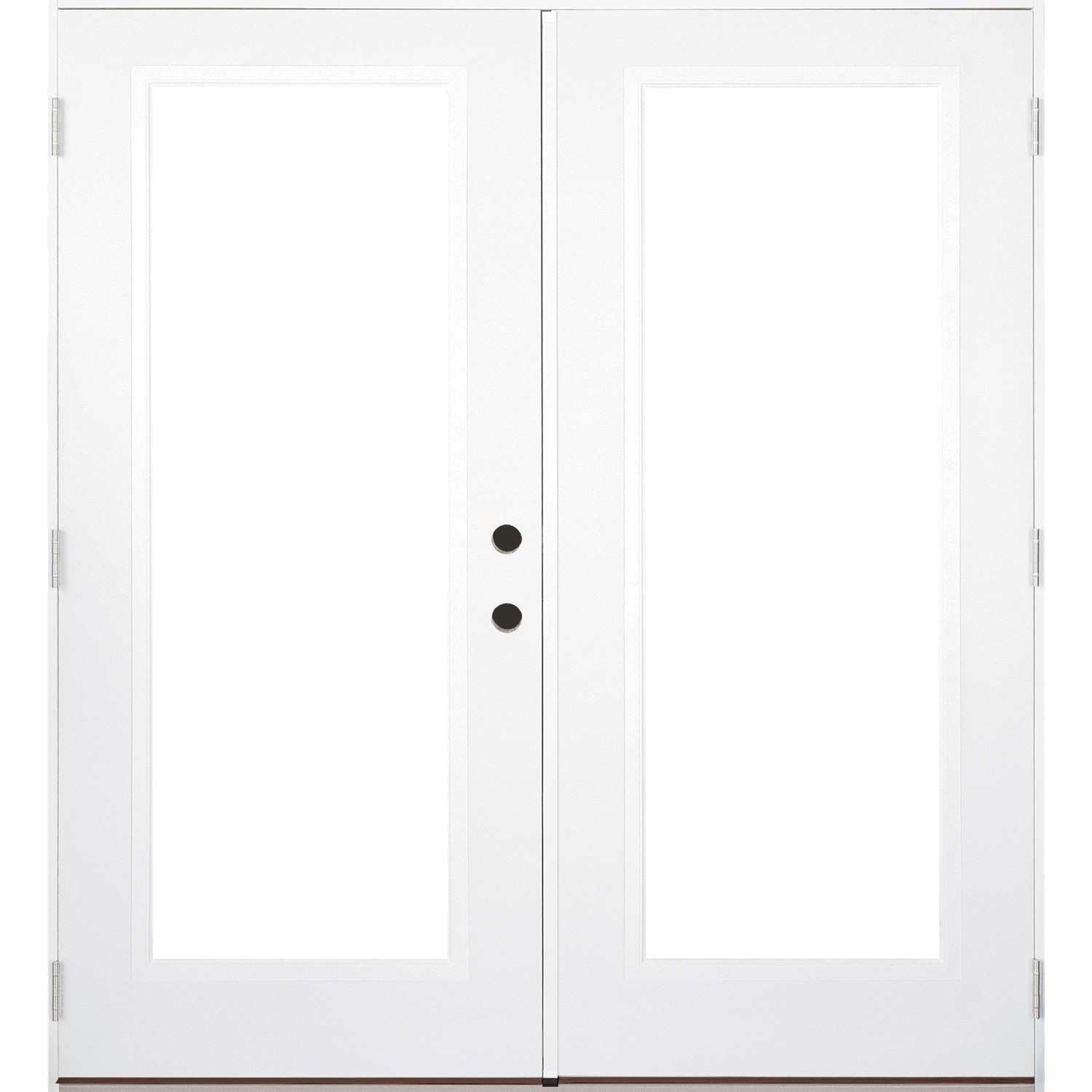 Feather River Patio Doors 72-in x 80-in Low-e Insulating Unfinished White- Ready To Paint Fiberglass French Right-Hand Outswing Double Patio Door -  LN6BJ128TC-40N
