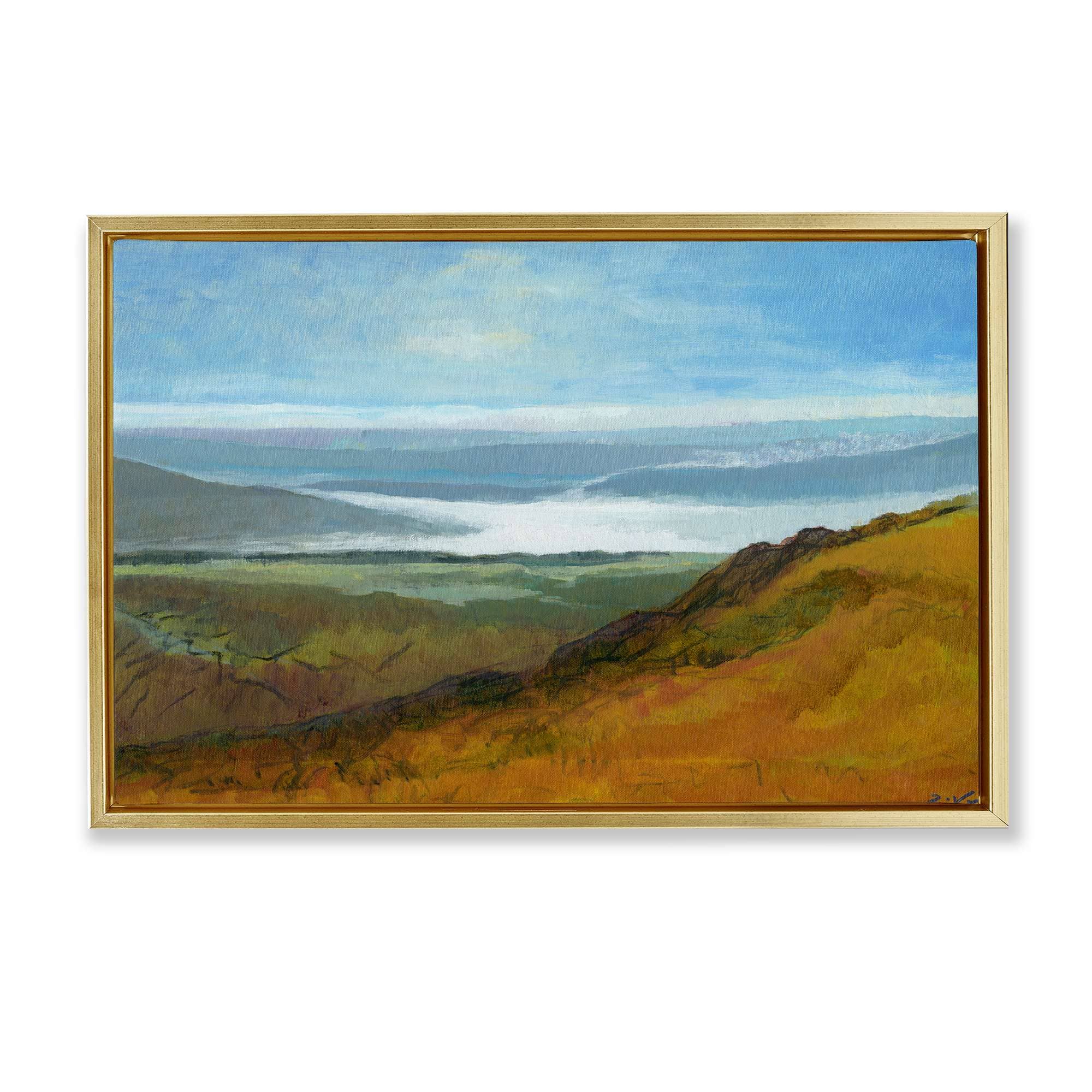 Stupell Industries BS-812-FFG-20X30 Vast Serene Hills Gold Framed Floater Canvas Wall Art By Dita Jacobovitz 31 x 21