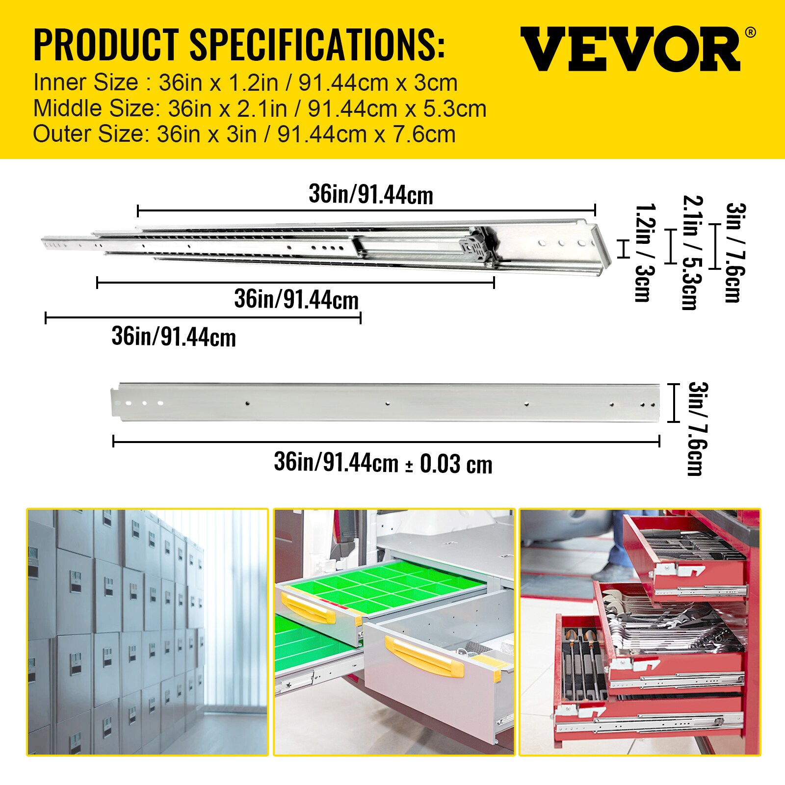 VEVOR CTDGBYCW50036FPZ4V0 Drawer-Slides - View #10