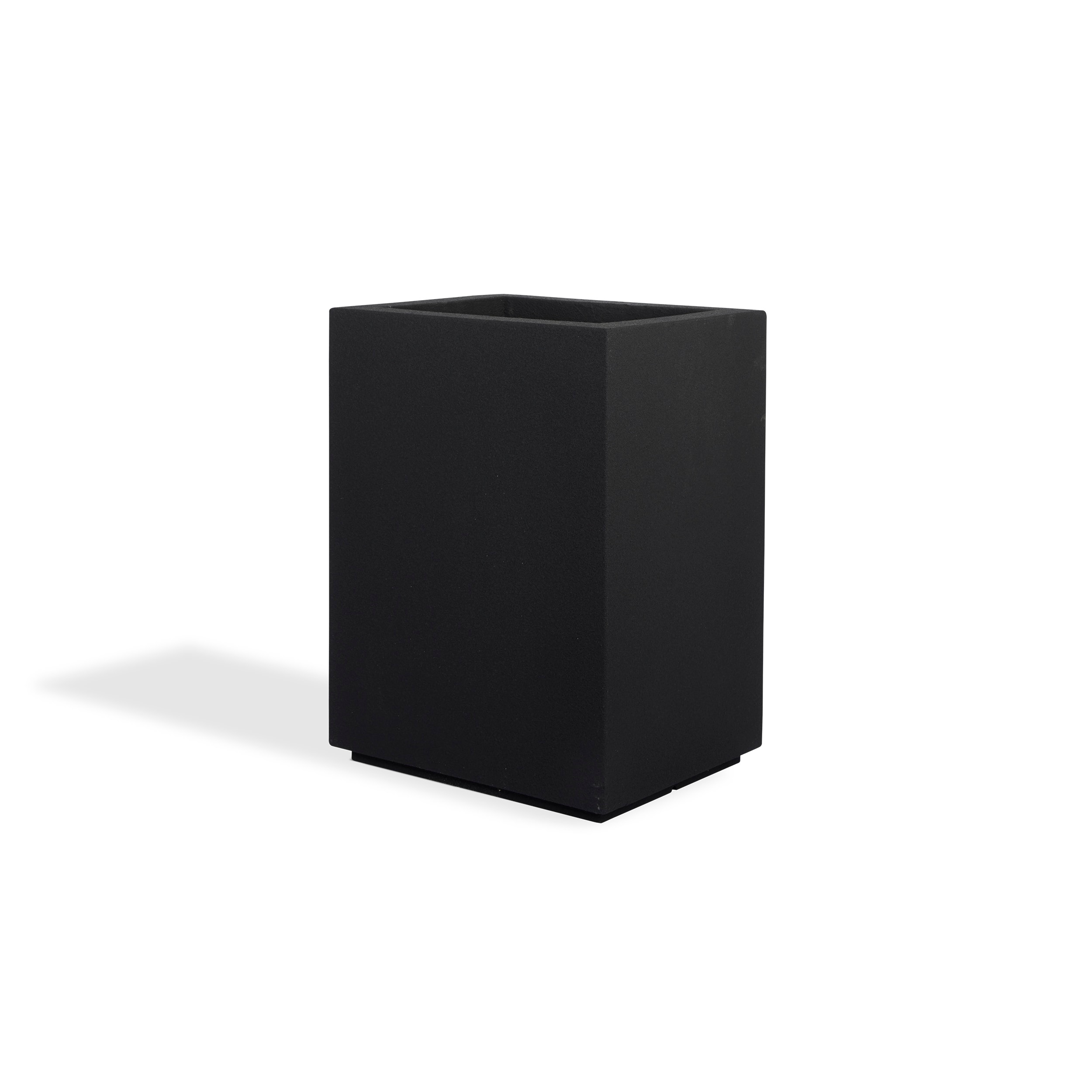 PolyStone Planters Rectangle 18-in W Extra Large Black Mixed/Composite ...