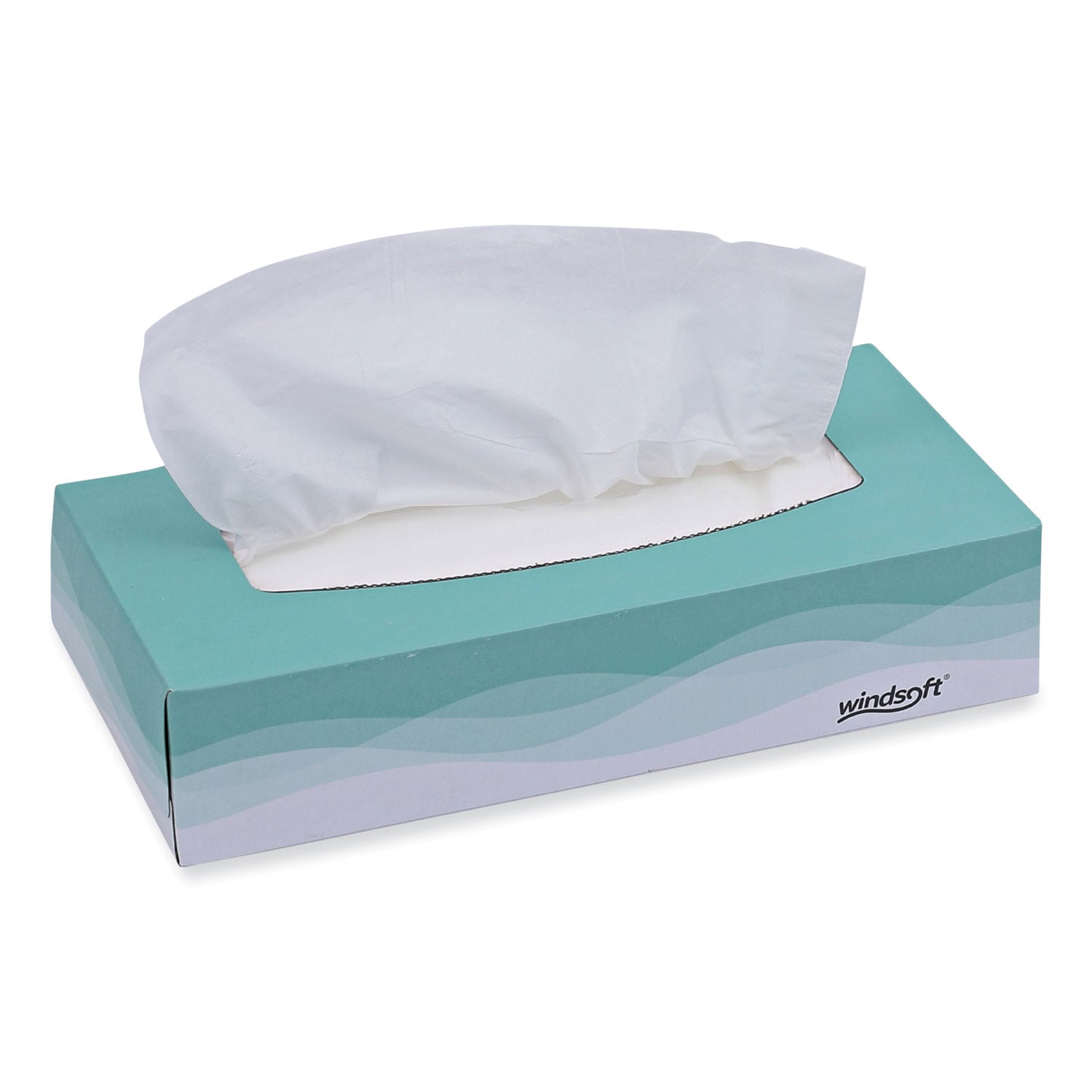 Windsoft ESNWIN2360 Facial Tissue  2 Ply  White  Flat Pop Up Box  100 Sheets Box  30 Boxes Carton