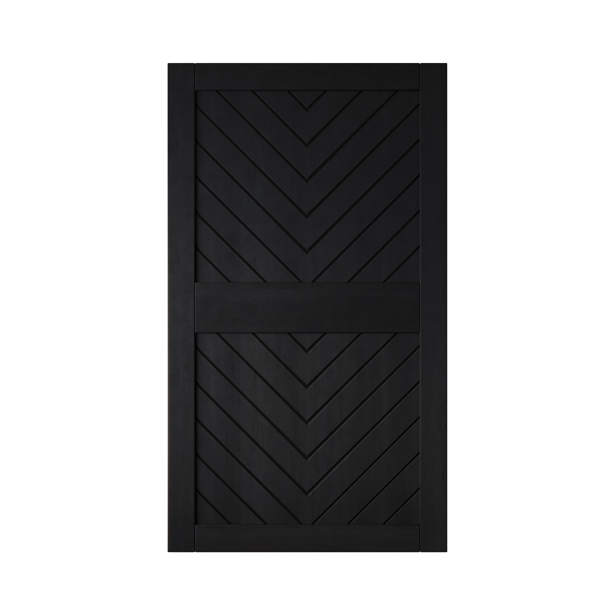 HOMACER JT3-4884-BK 48-in x 84-in Black Herringbone Pine Wood Solid core Single Barn Door (Hardware Not Included)