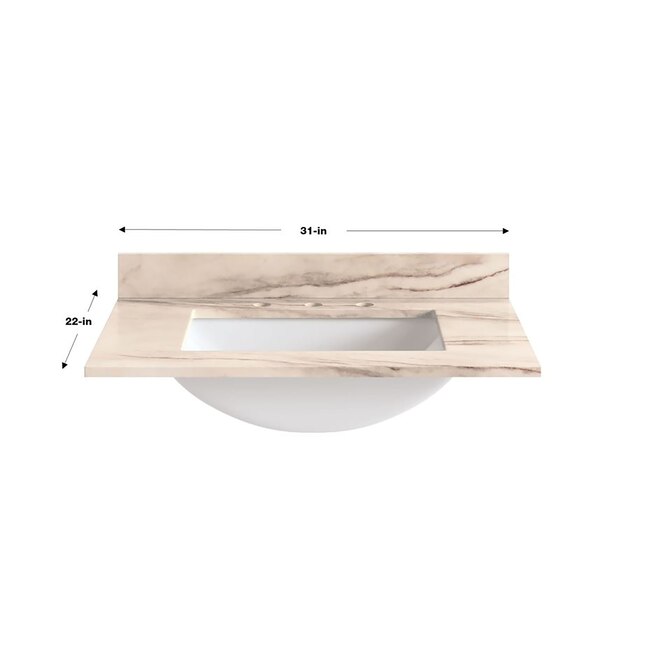 Diamond FreshFit 31-in Cottonwood Engineered Marble Bathroom Vanity Top Diamond FreshFit 31-in Cottonwood Engineered Marble Bathroom Vanity Top