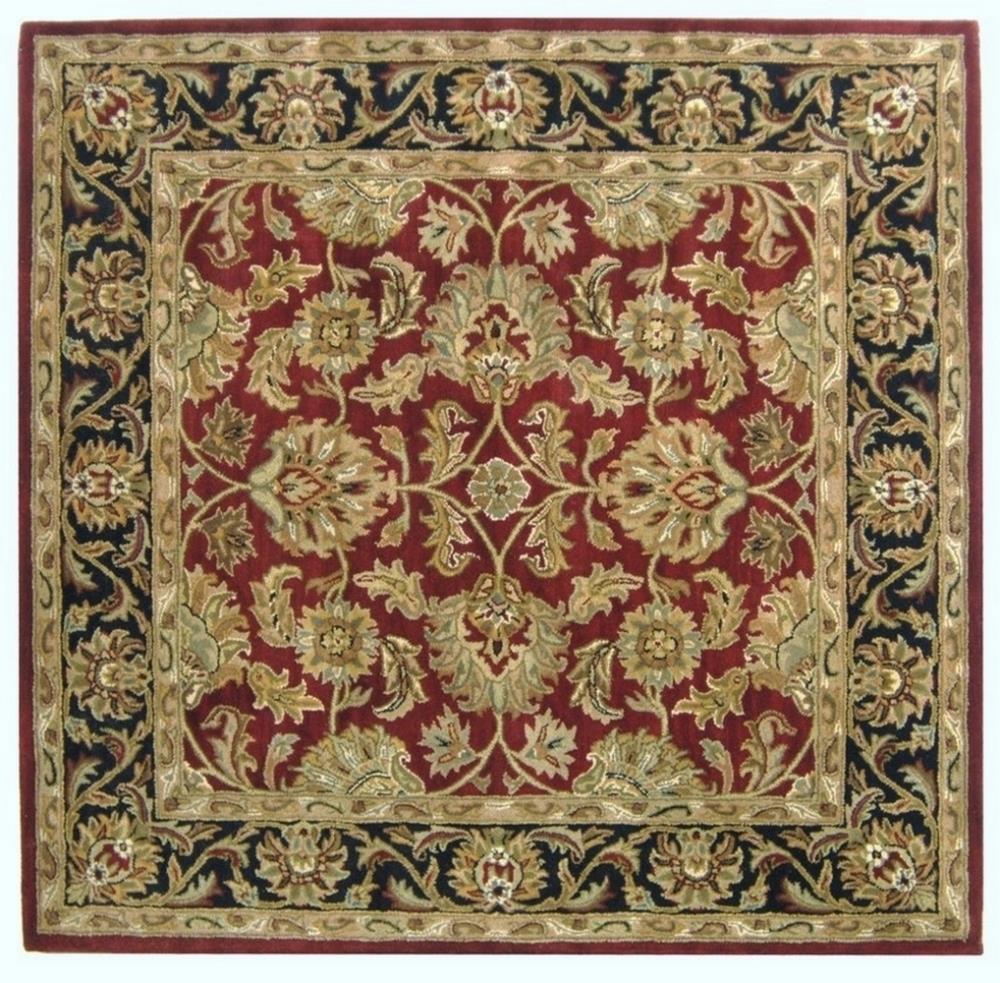 Safavieh HG628C-6SQ Heritage Kashan 6 x 6 (ft) Tufted Wool Red/Black Square Indoor Floral/Botanical Oriental Area rug