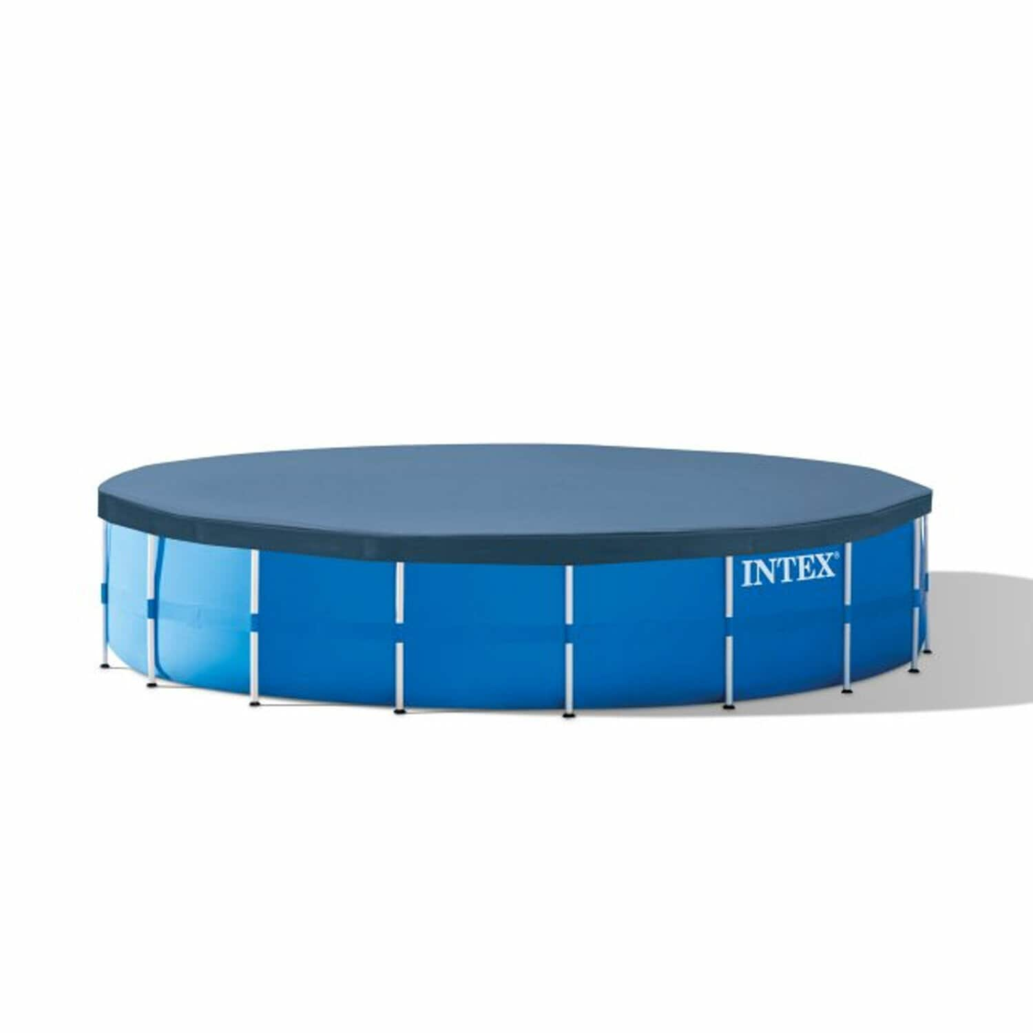 Intex 18-ft x 18-ft x 48-in Metal Frame Round Above-Ground Pool with ...